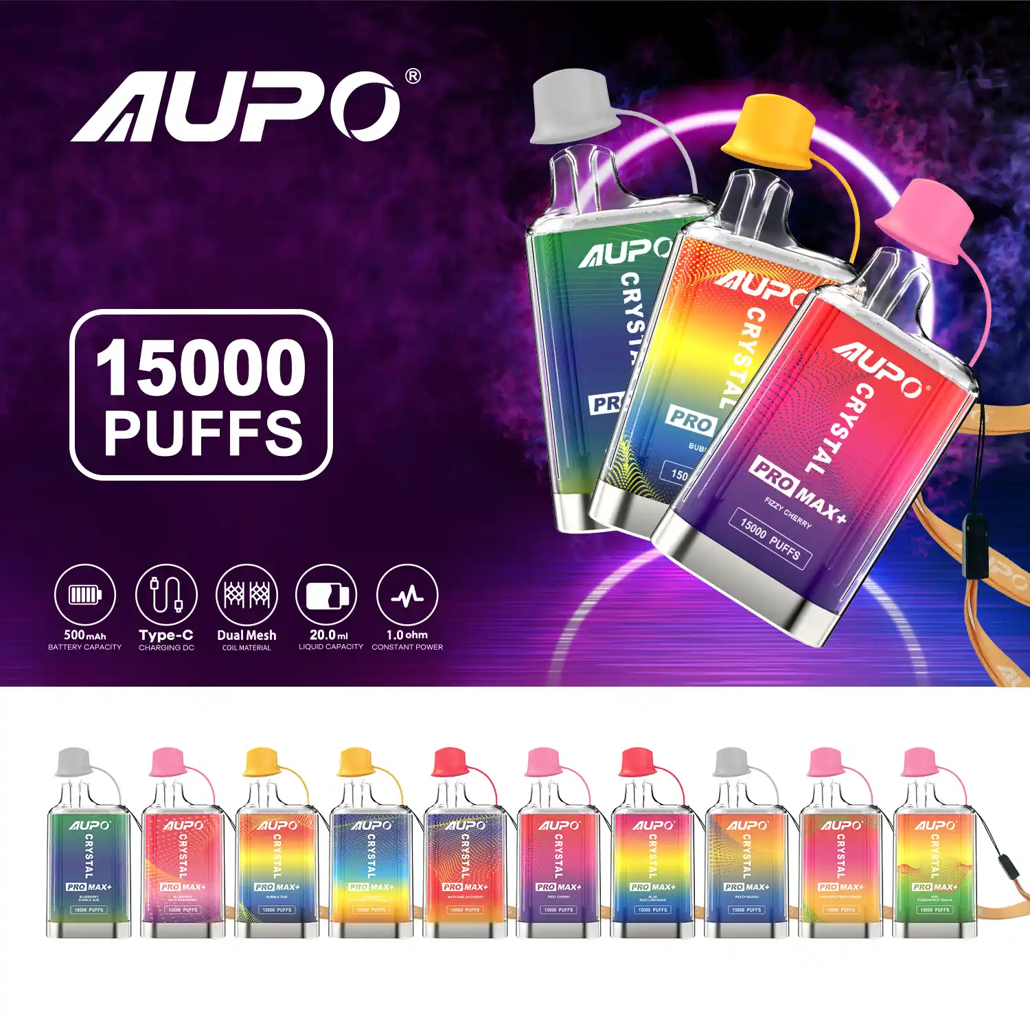 AUPO G07A 15000 Puffs Vape 20ml Liquid & USB-C Einweggerät – Bild 7