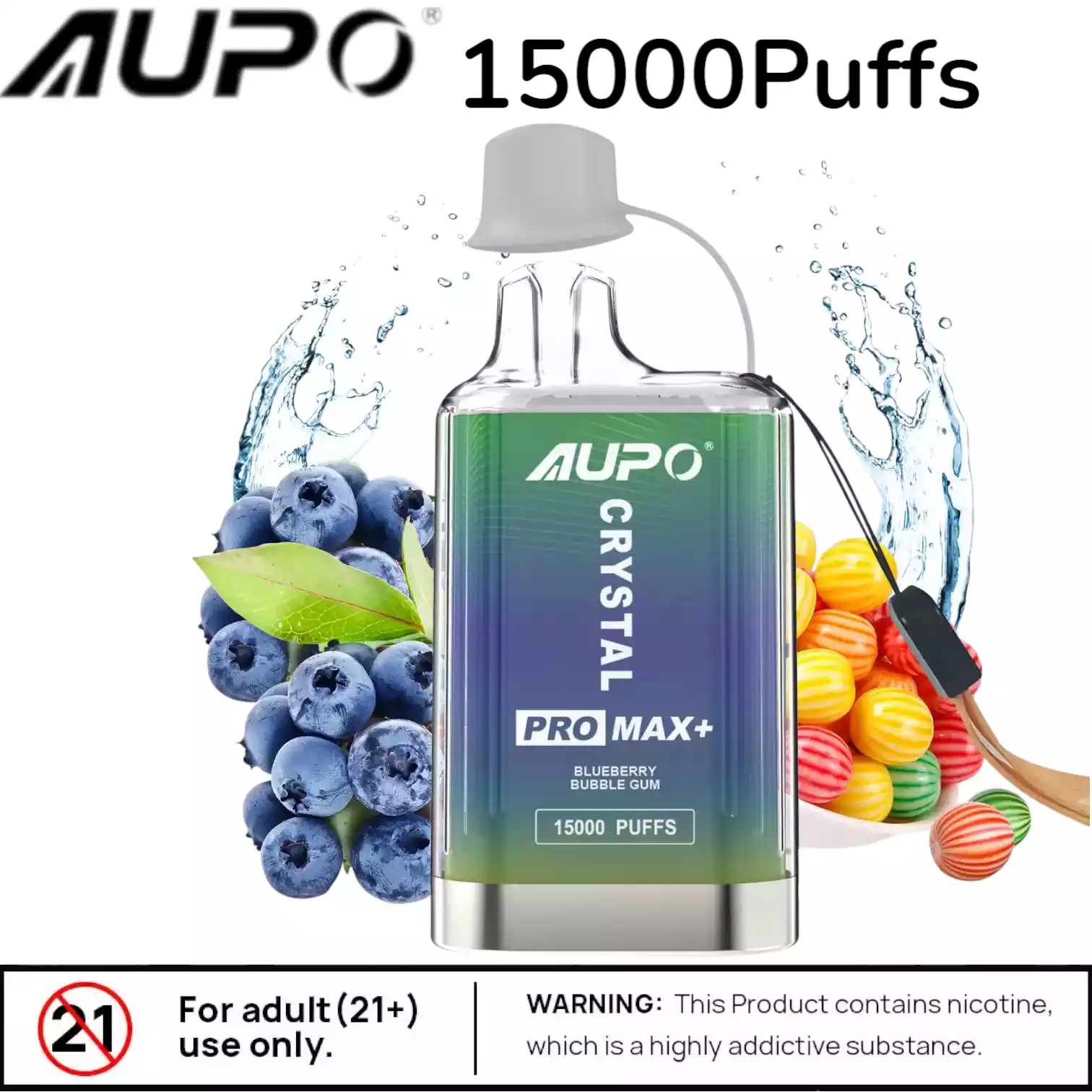 AUPO G07A 15000 Puffs Vape 20ml Liquid & USB-C Einweggerät
