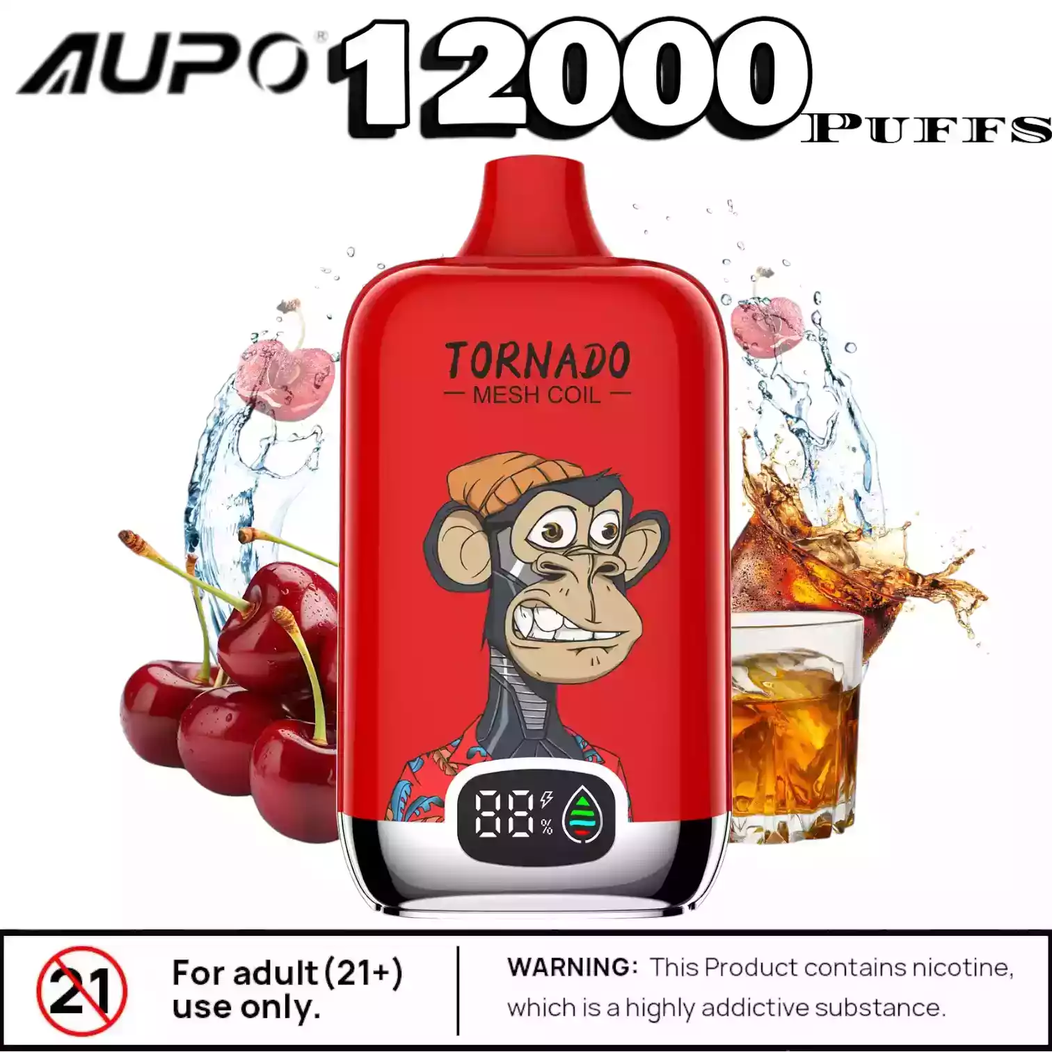 AUPO TORNADO 12000 Puffs Einweg-Vape mit 20ml & USB-C