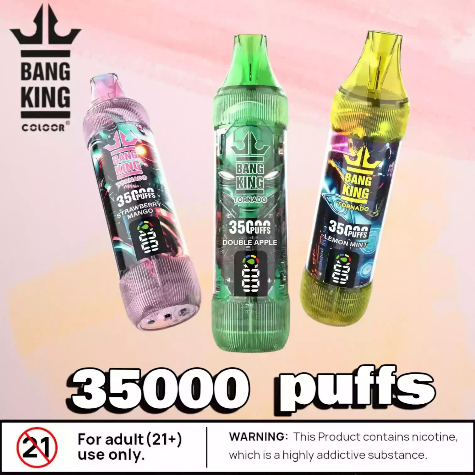 BANG KING 35000 Puffs Langlebige Einweg E-Zigarette mit 35.000 Zügen