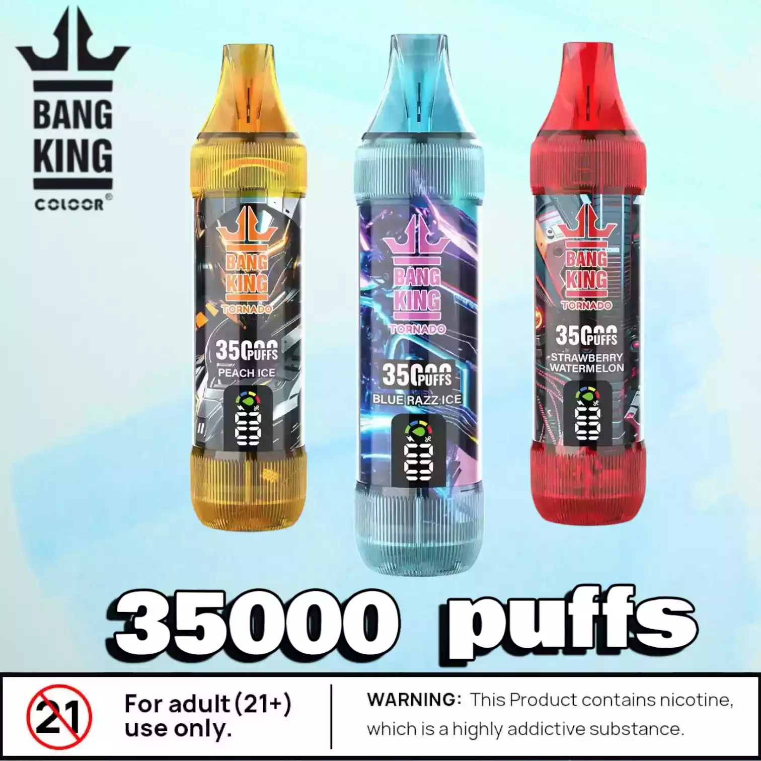 BANG KING 35000 Puffs Langlebige Einweg E-Zigarette mit 35.000 Zügen