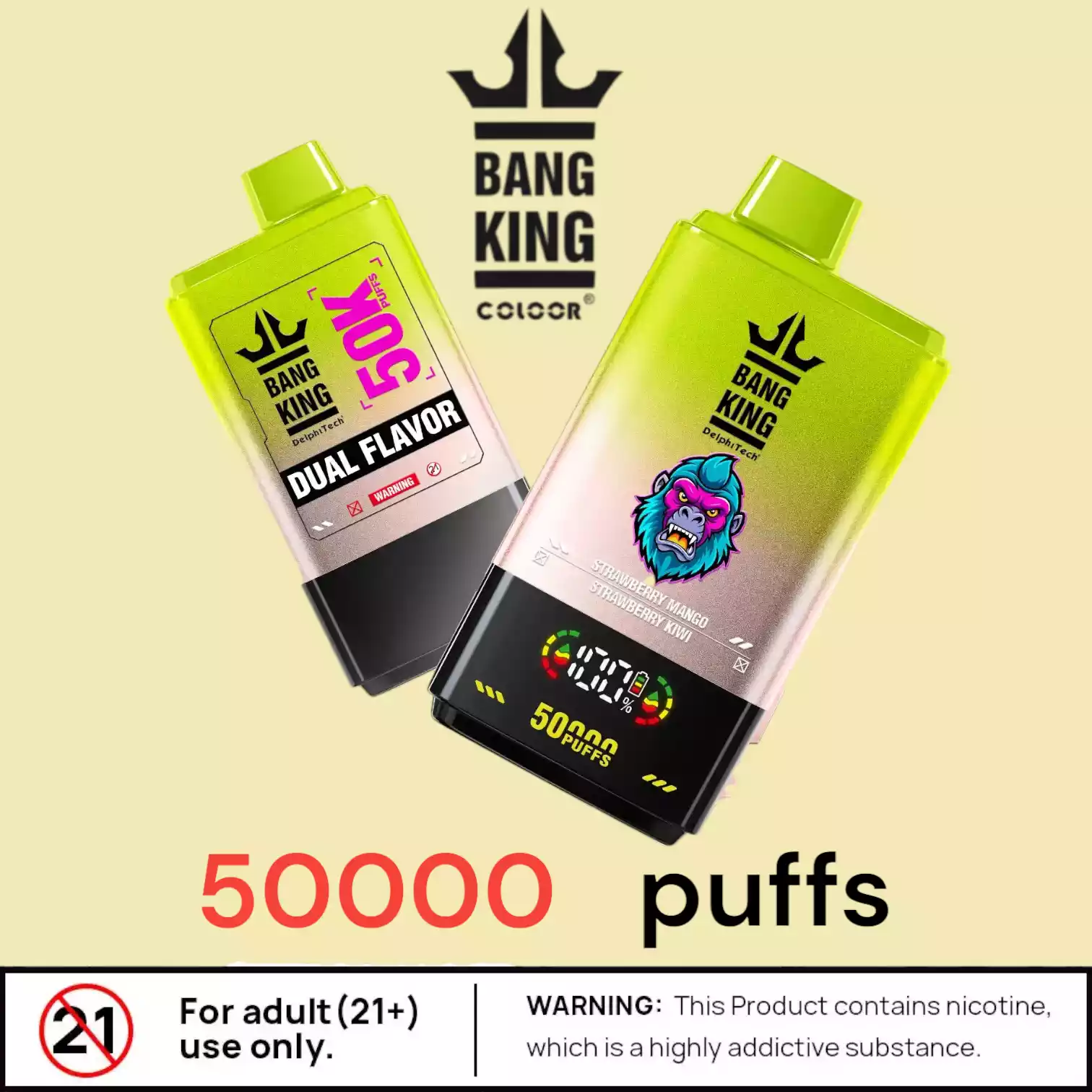 BANG KING 50000 Puffs BK50 Langlebiger Einweg-Vape mit Top-Aromen