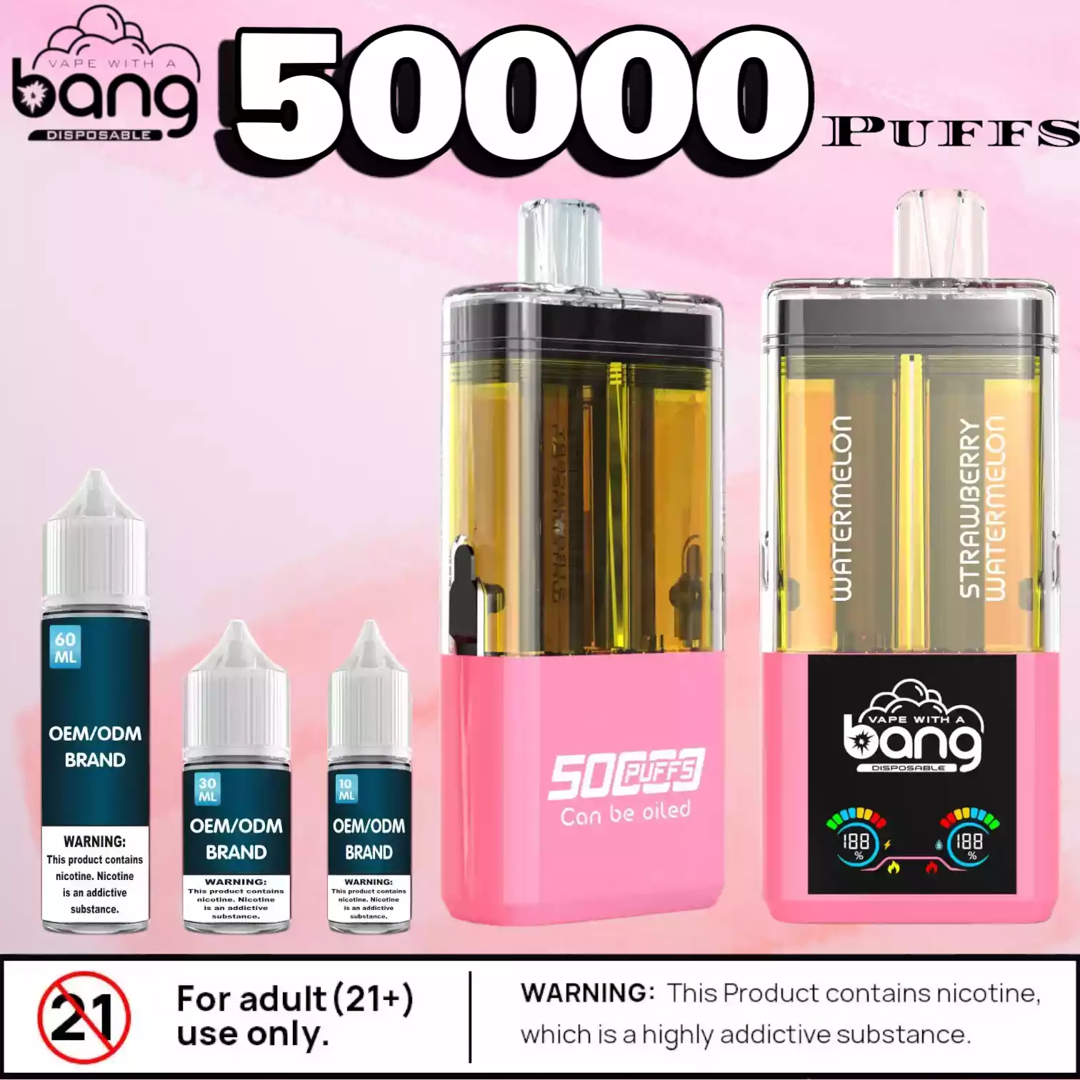 Bang 50000 Puffs Double Flavors Einweg E-Zigarette mit Doppelgeschmack
