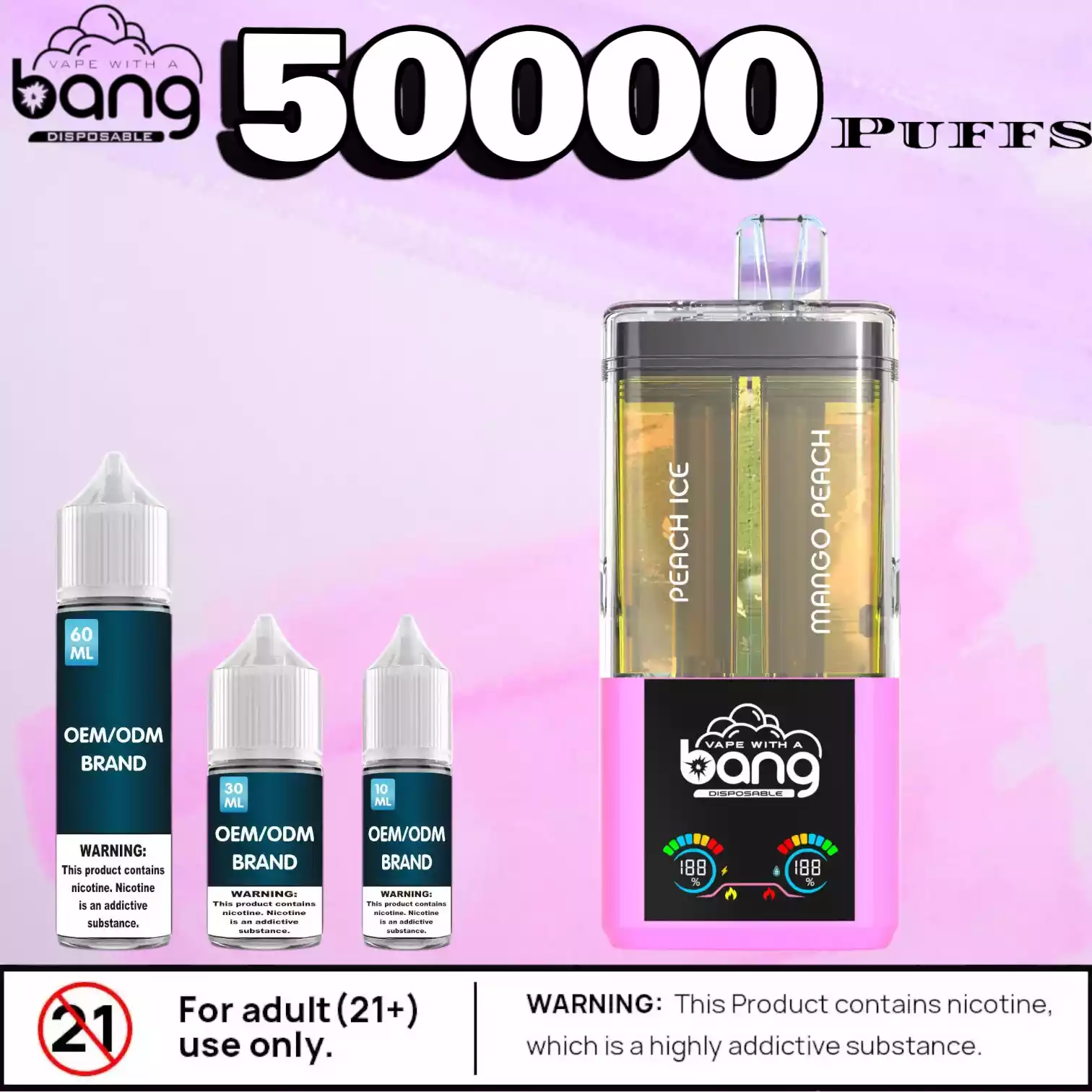 Bang 50000 Puffs Double Flavors Einweg E-Zigarette mit Doppelgeschmack