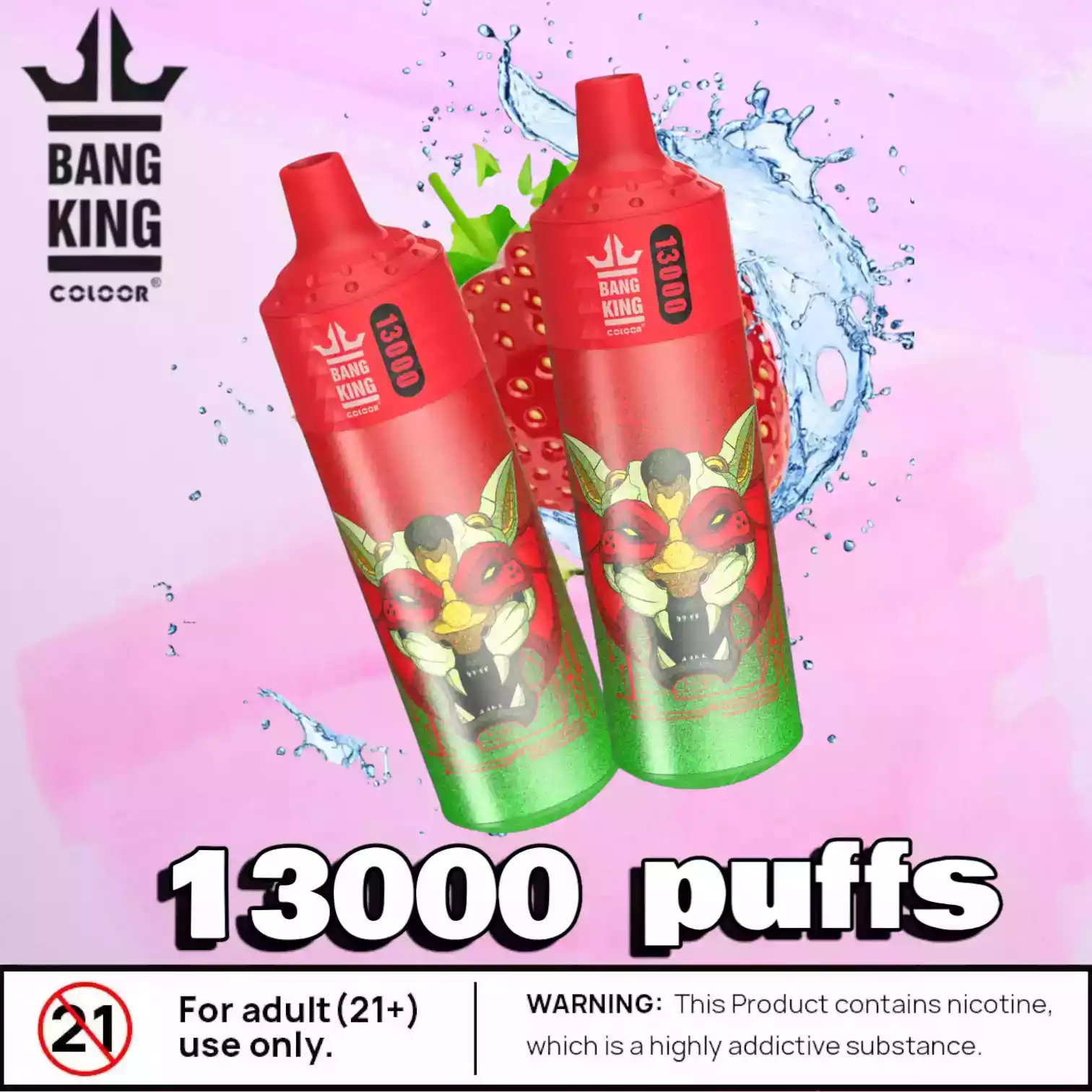 Bang King 13000 Puffs B13K Langanhaltende E-Zigarette mit 23ml Liquid