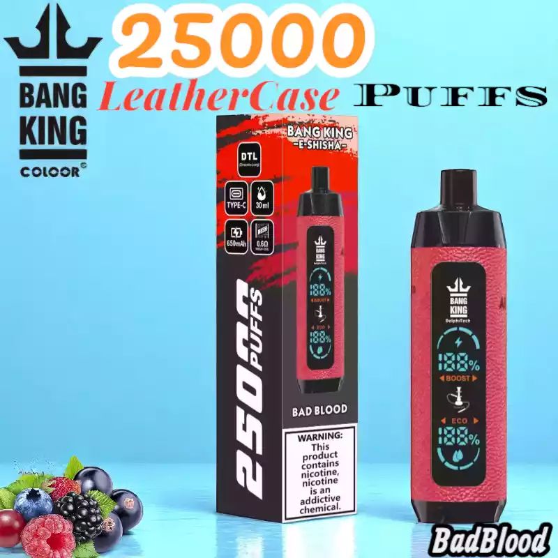 Bang King 25000 Puffs Leather Case Langlebiger Einweg-Vape mit 30ml Liquid