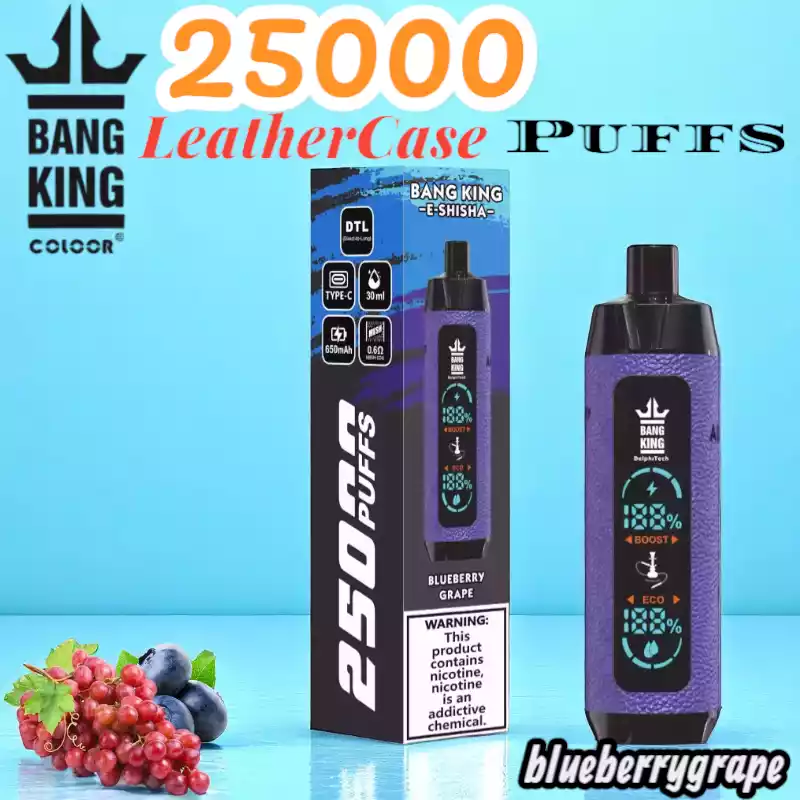 Bang King 25000 Puffs Leather Case Langlebiger Einweg-Vape mit 30ml Liquid