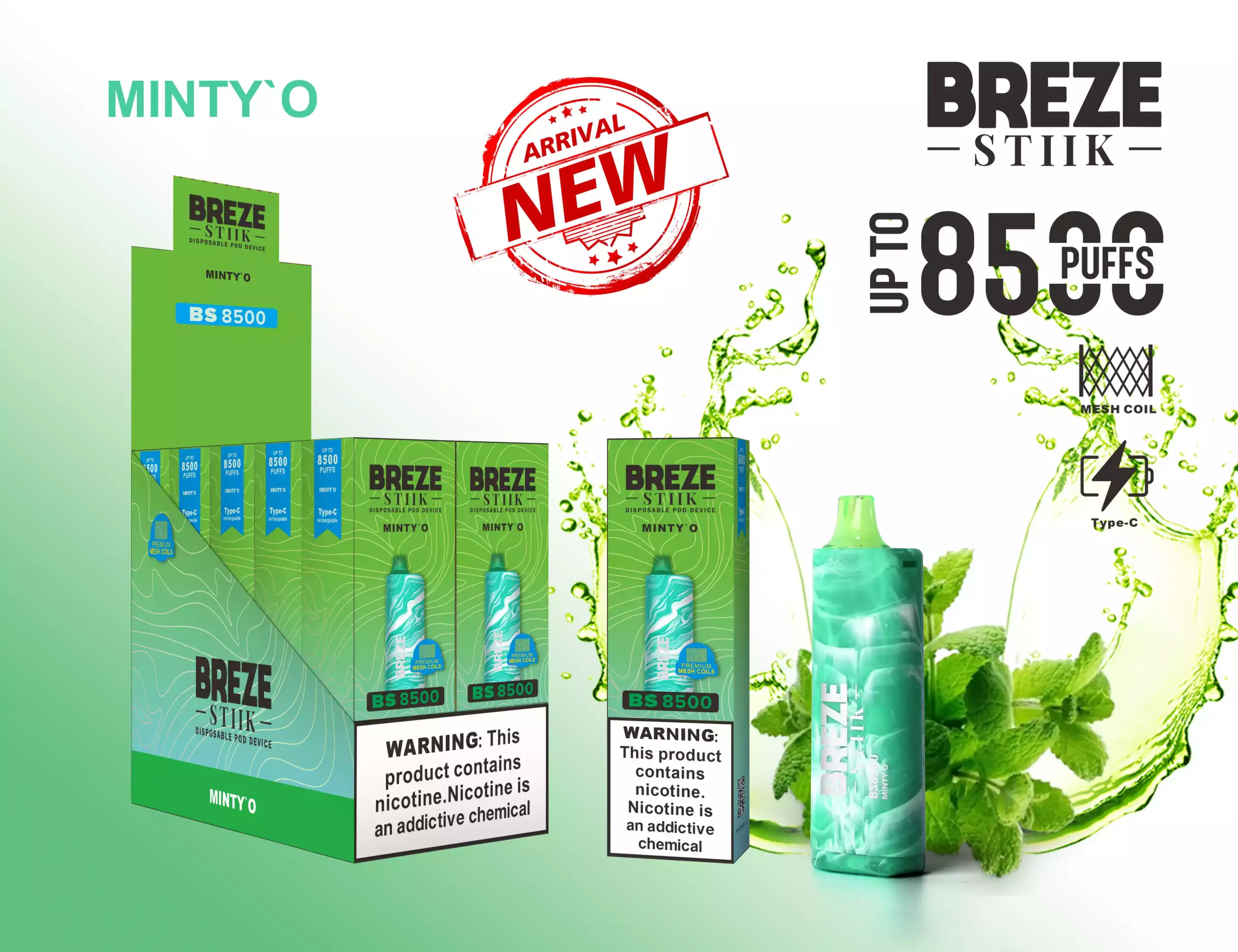 Breze Stiik BS 8500 Puffs Langanhaltender Genuss mit Stil