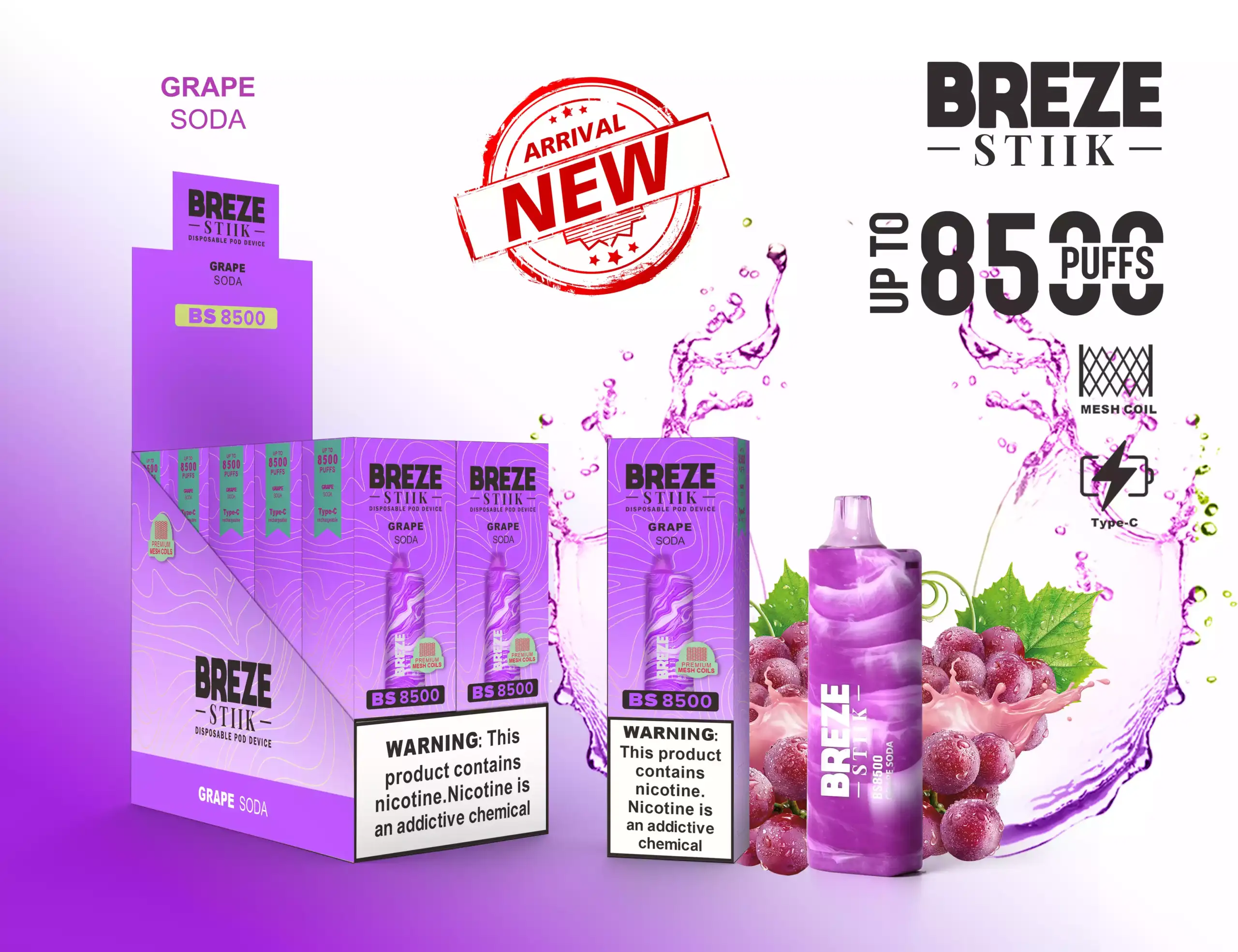 Breze Stiik BS 8500 Puffs Langanhaltender Genuss mit Stil