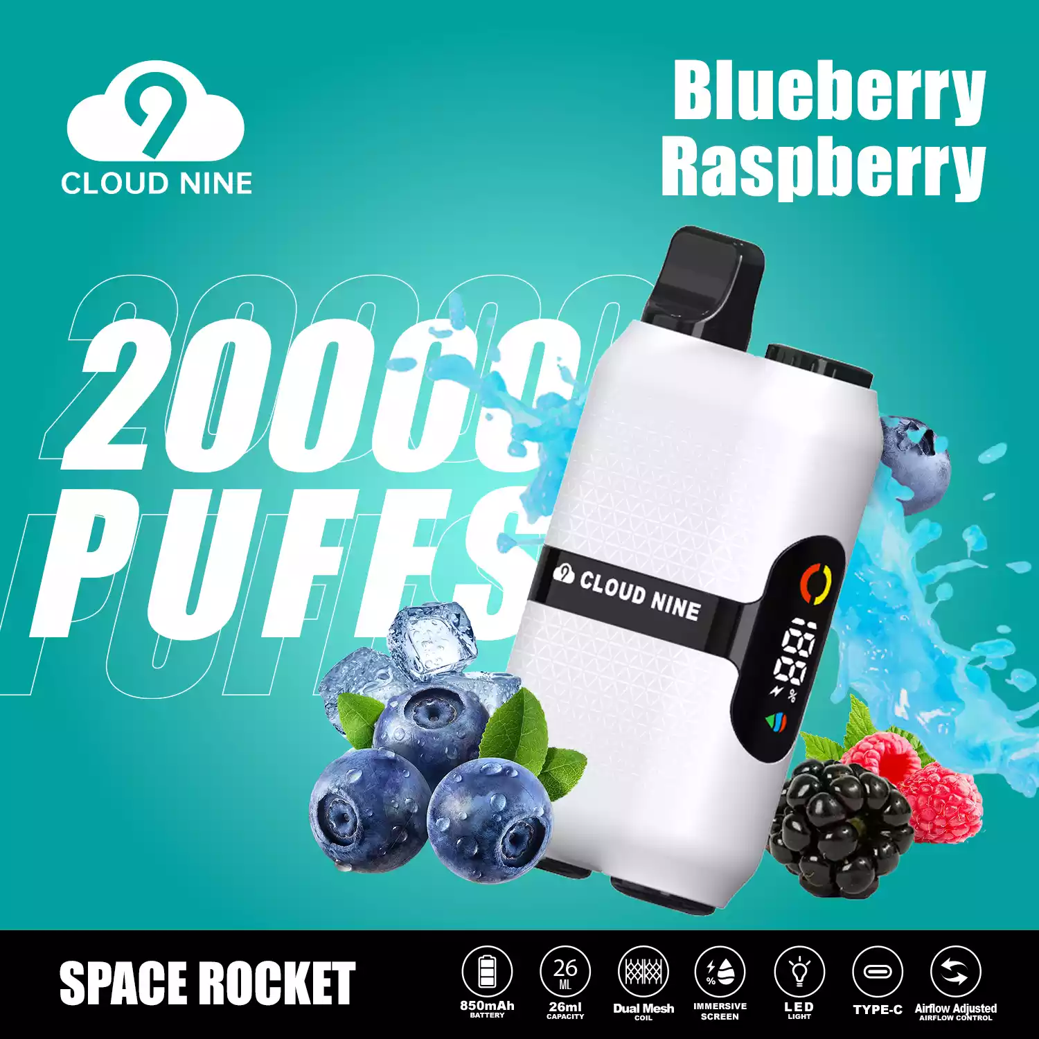 CLOUD NINE D33 28000 Puffs Langlebiges Dampfen mit Mesh Core