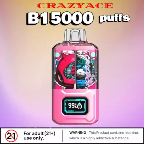 CRAZYACE B15000 Puffs Langlebiger Einweg-Vape mit 15.000 Zügen
