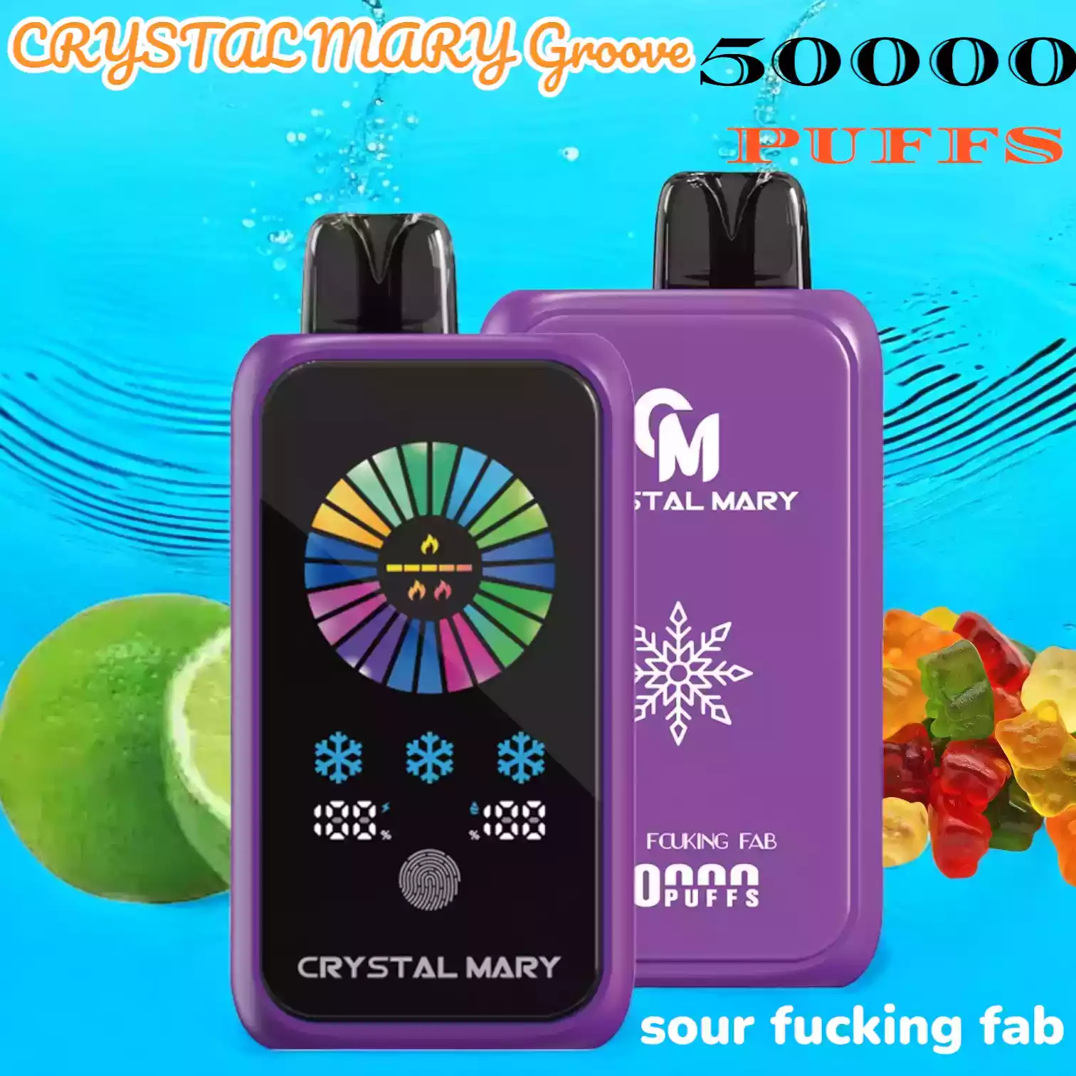CRYSTAL MARY Groove 50000 PUFFS 50K Züge Dual Mesh Coil anpassbar