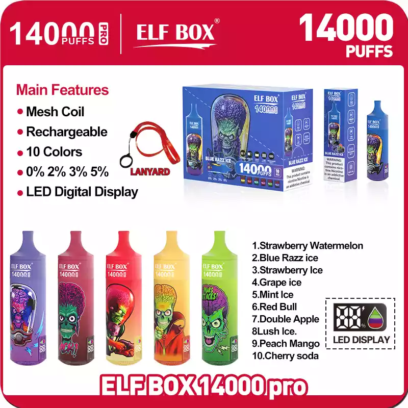ELF BOX RGB 14000 Puffs Langlebiges Dampfen mit RGB-Lichtern