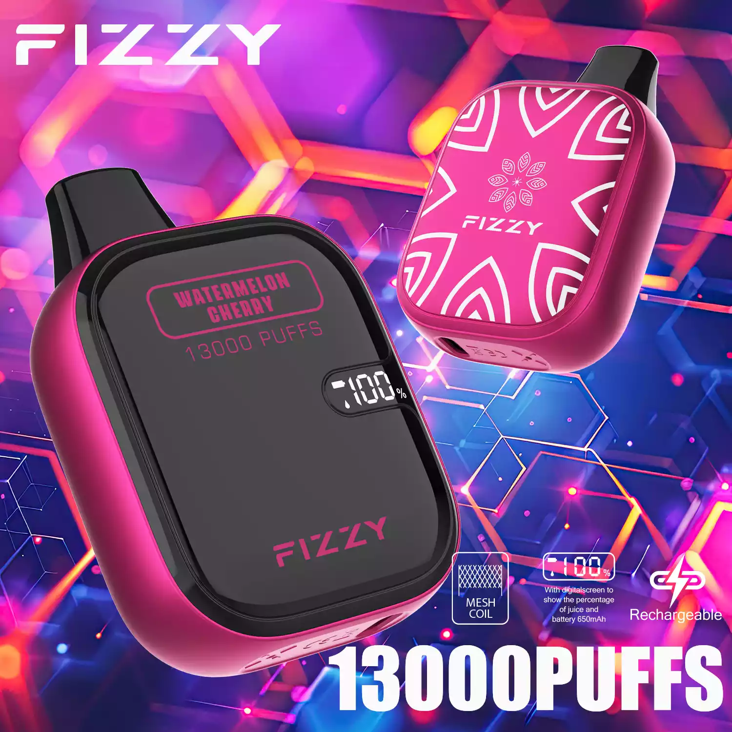 Fizzy Boom 13000 Puffs Langlebige Einweg-E-Zigarette mit Mesh-CoilFizzy Boom 13000 Puffs Langlebige Einweg-E-Zigarette mit Mesh-Coil