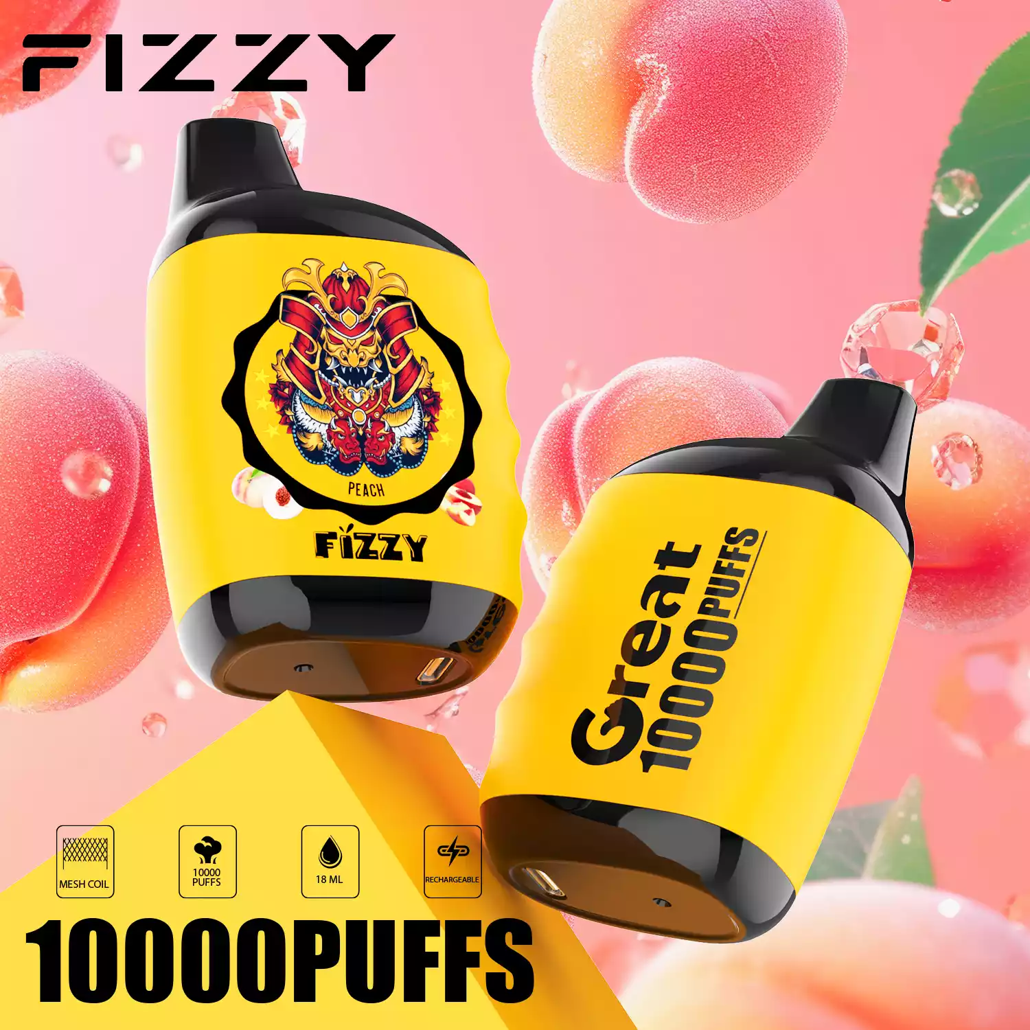 Fizzy Great 10000 Puffs Langlebiger Dampfgenuss mit Mesh-Coil
