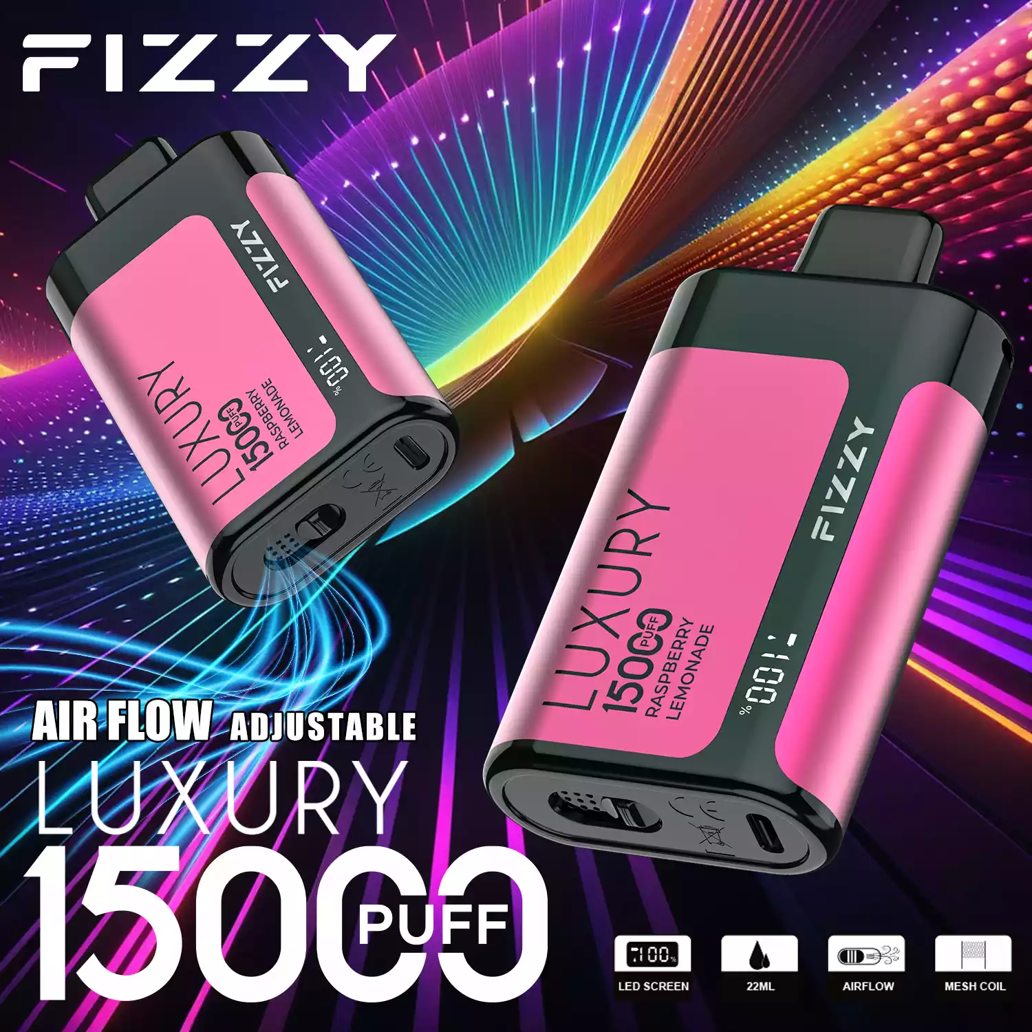 Fizzy Luxury 15000 Puffs Langlebiger Genuss mit Mesh-Coil