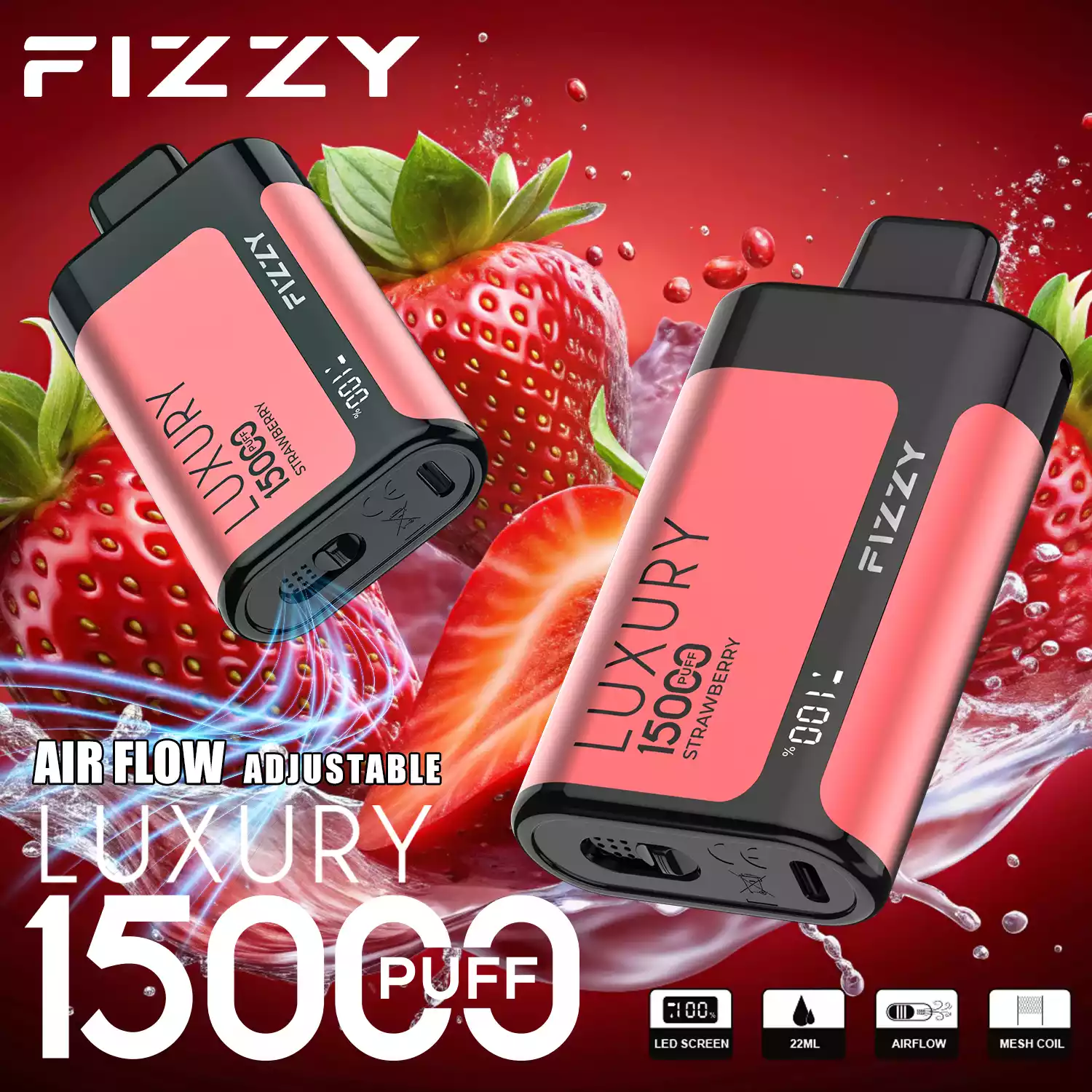Fizzy Luxury 15000 Puffs Langlebiger Genuss mit Mesh-Coil
