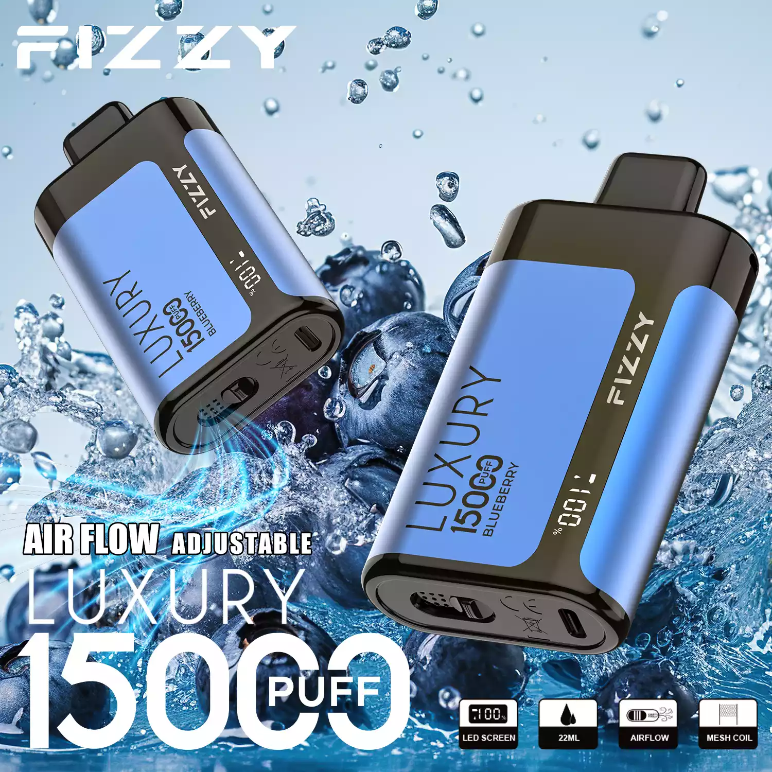 Fizzy Luxury 15000 Puffs Langlebiger Genuss mit Mesh-Coil