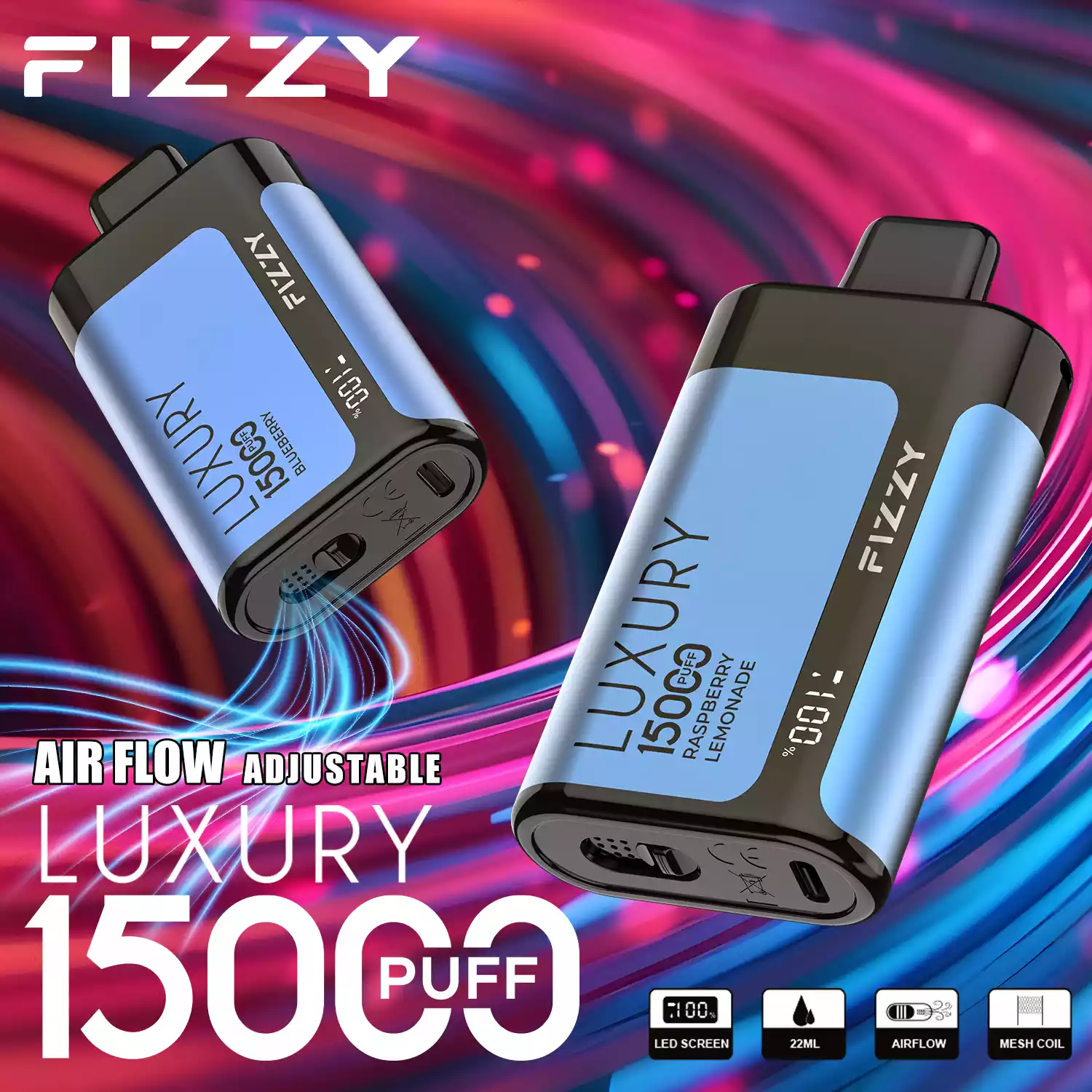 Fizzy Luxury 15000 Puffs Langlebiger Genuss mit Mesh-Coil