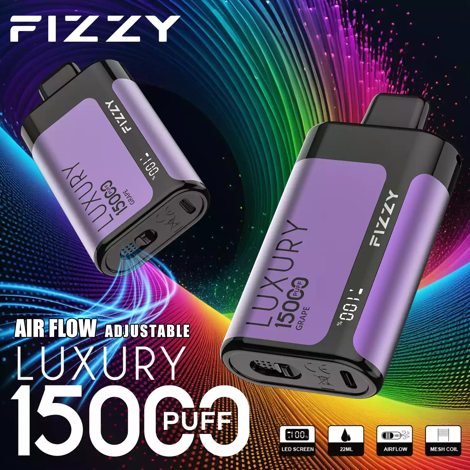 Fizzy Luxury 15000 Puffs Langlebiger Genuss mit Mesh-Coil