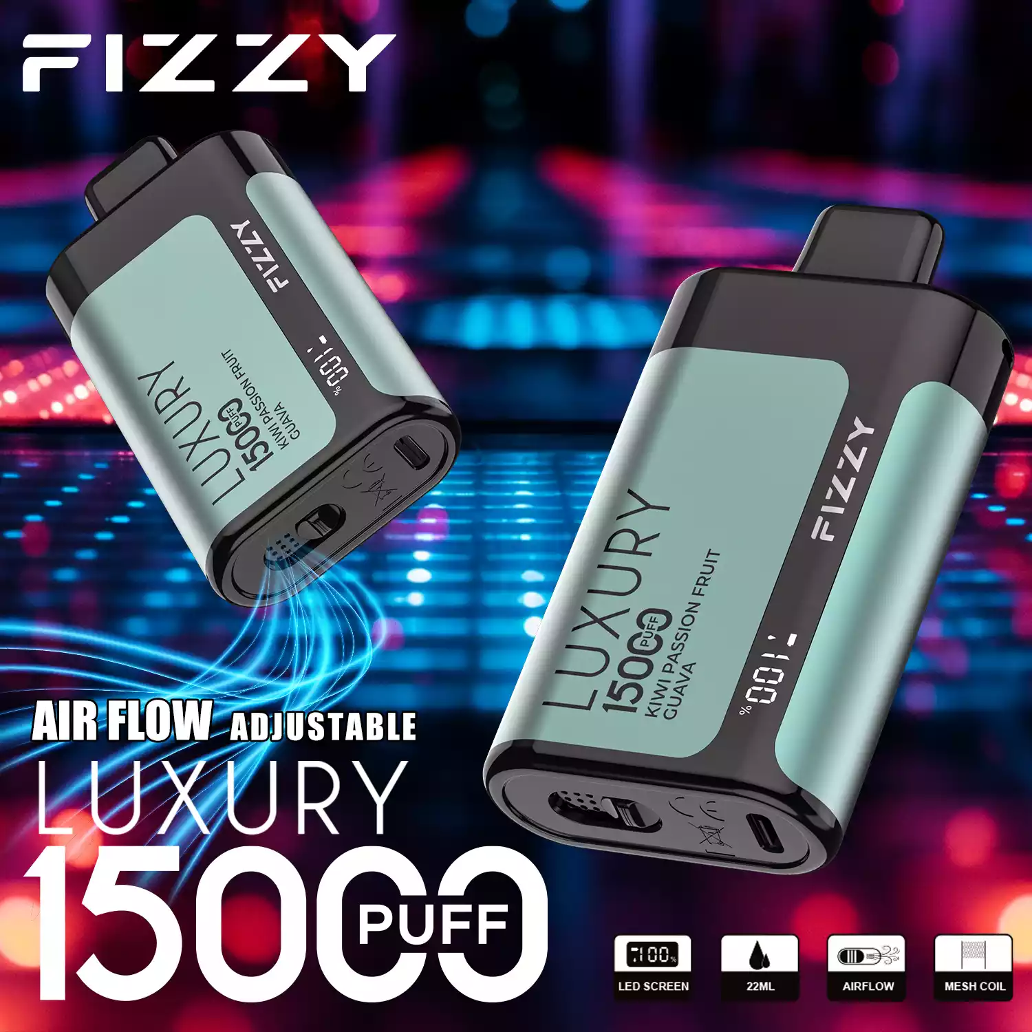 Fizzy Luxury 15000 Puffs Langlebiger Genuss mit Mesh-Coil