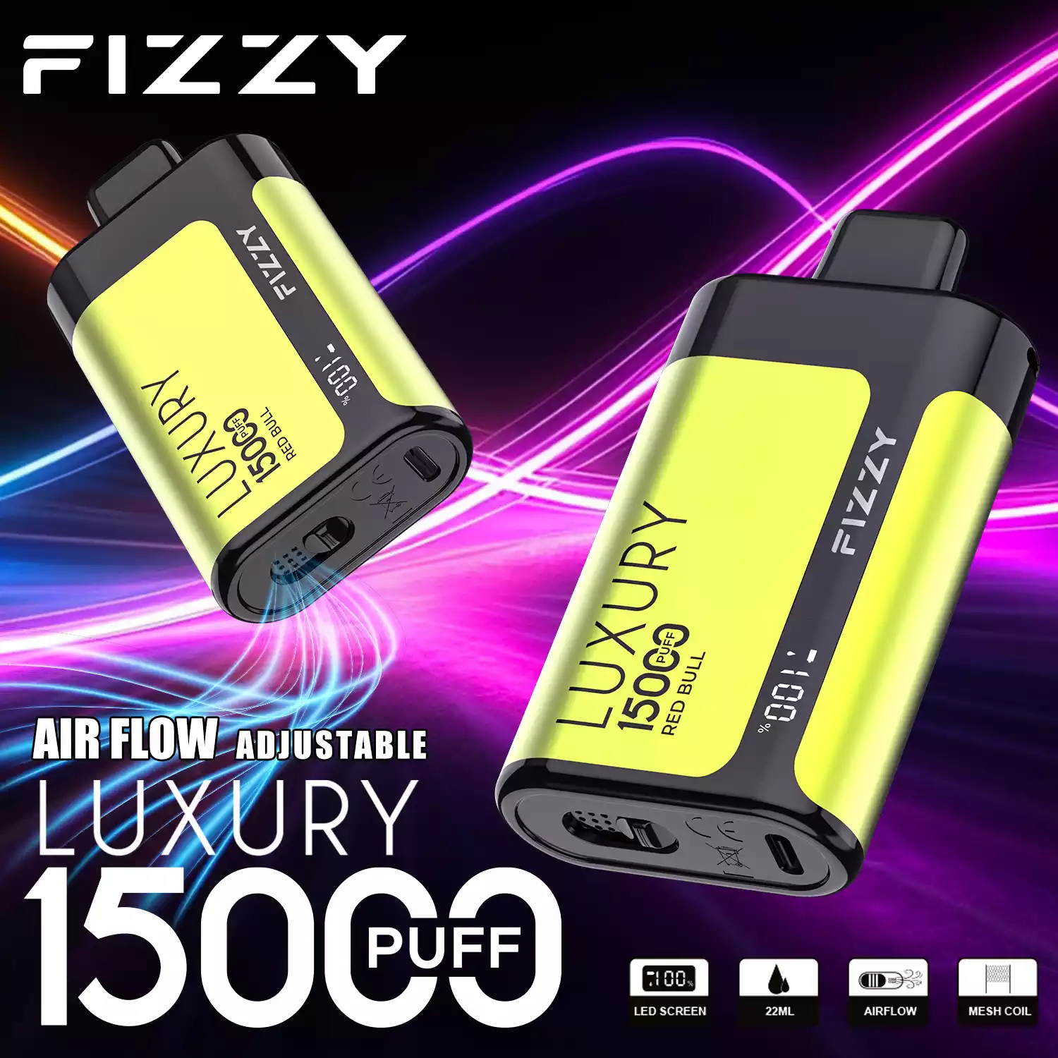 Fizzy Luxury 15000 Puffs Langlebiger Genuss mit Mesh-Coil