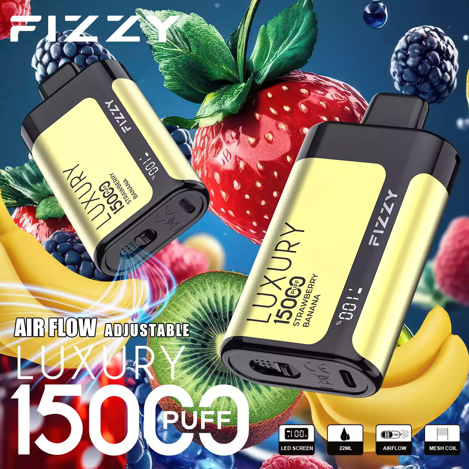 Fizzy Luxury 15000 Puffs Langlebiger Genuss mit Mesh-Coil