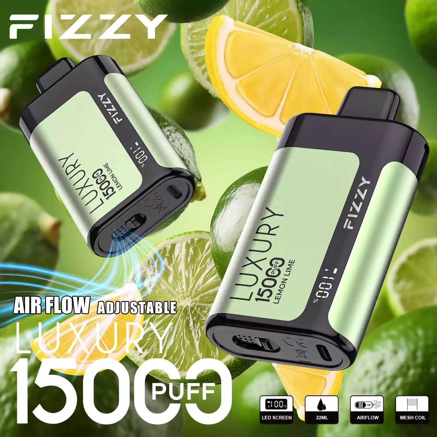 Fizzy Luxury 15000 Puffs Langlebiger Genuss mit Mesh-Coil
