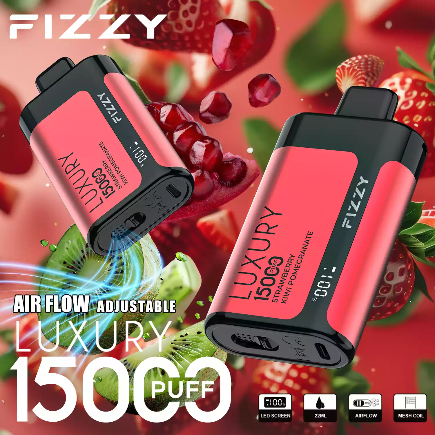 Fizzy Luxury 15000 Puffs Langlebiger Genuss mit Mesh-CoilFizzy Luxury 15000 Puffs Langlebiger Genuss mit Mesh-Coil