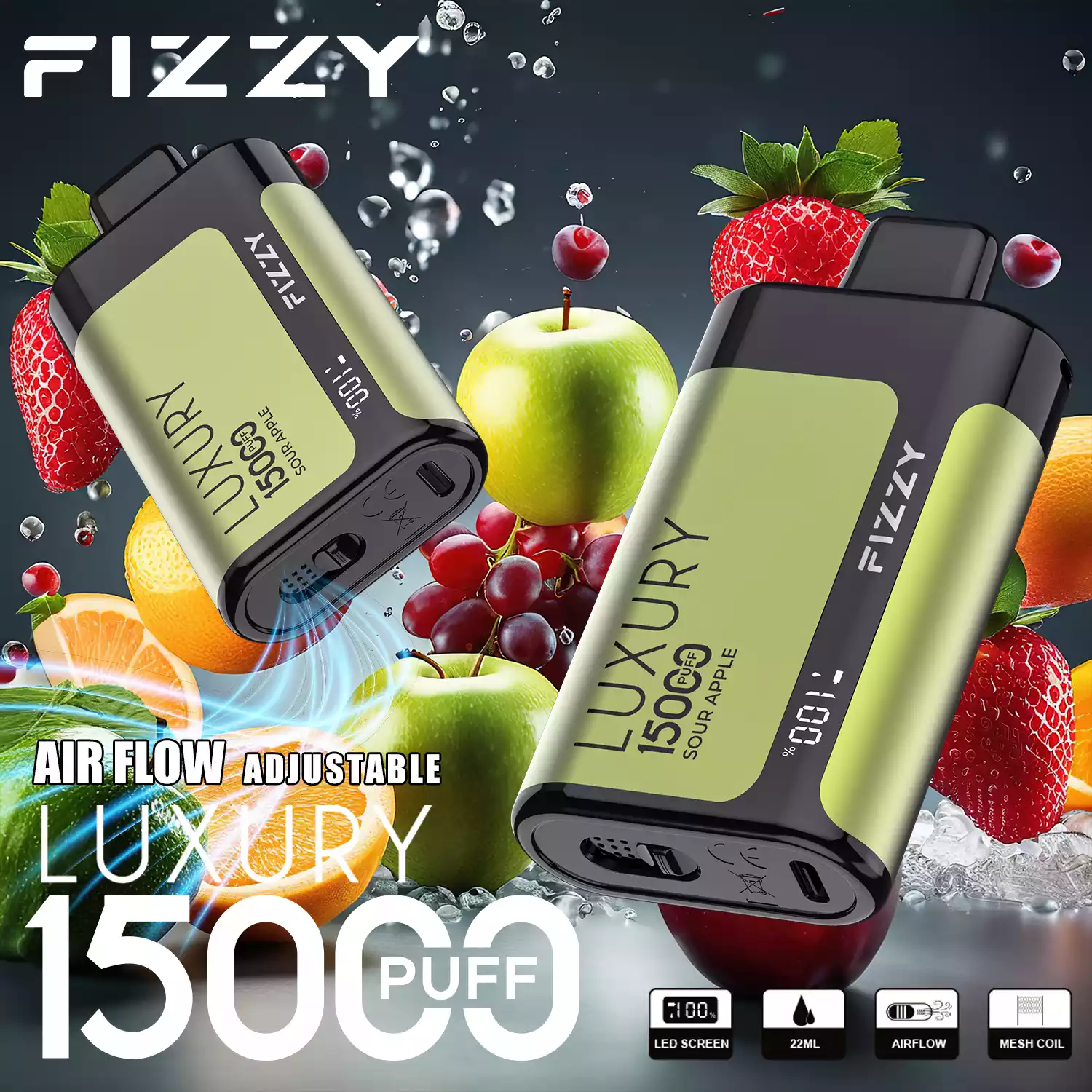 Fizzy Luxury 15000 Puffs Langlebiger Genuss mit Mesh-Coil