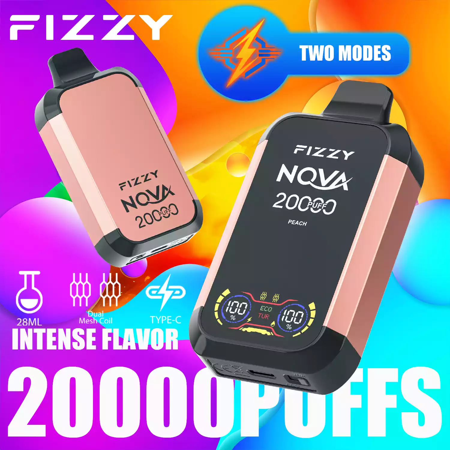 Fizzy Nova 20000 Puffs Langlebiger Dampfgenuss mit Mesh-Coil