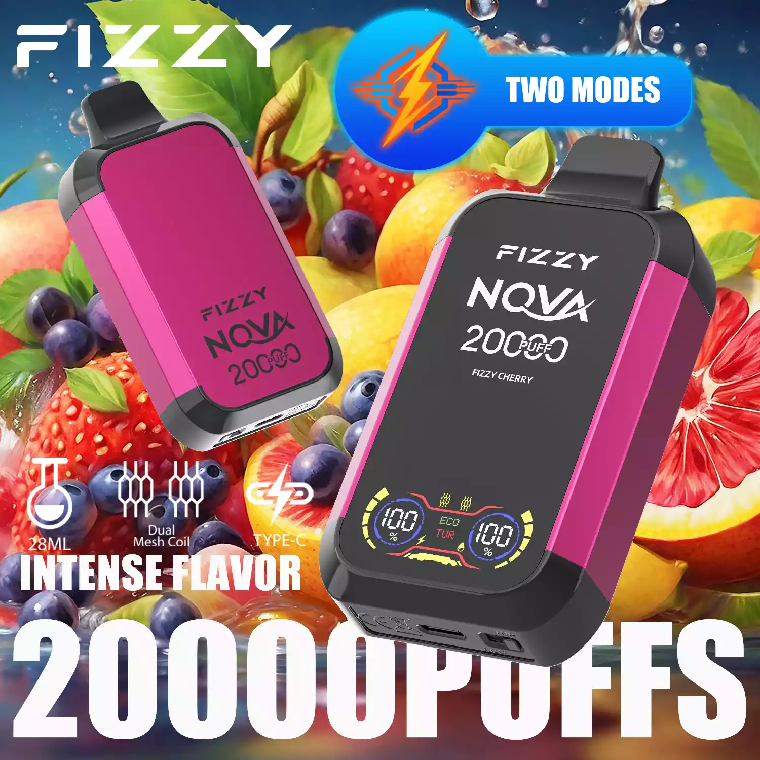 Fizzy Nova 20000 Puffs Langlebiger Dampfgenuss mit Mesh-Coil