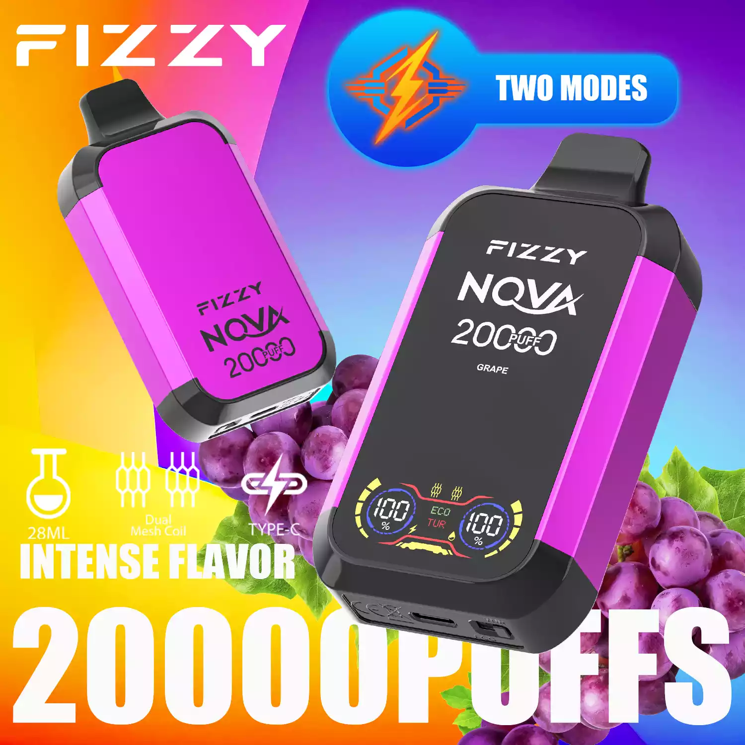 Fizzy Nova 20000 Puffs Langlebiger Dampfgenuss mit Mesh-Coil