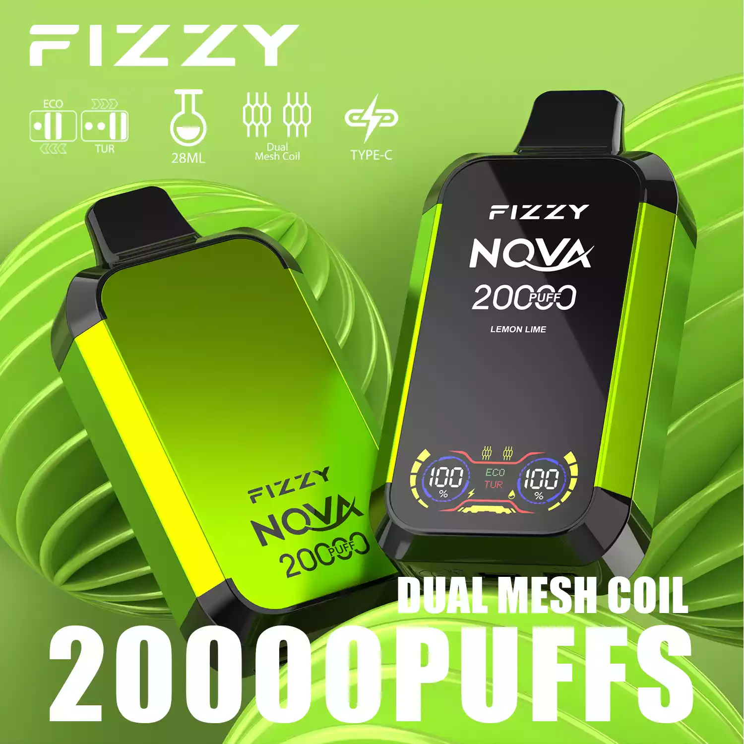 Fizzy Nova 20000 Puffs Langlebiger Dampfgenuss mit Mesh-Coil