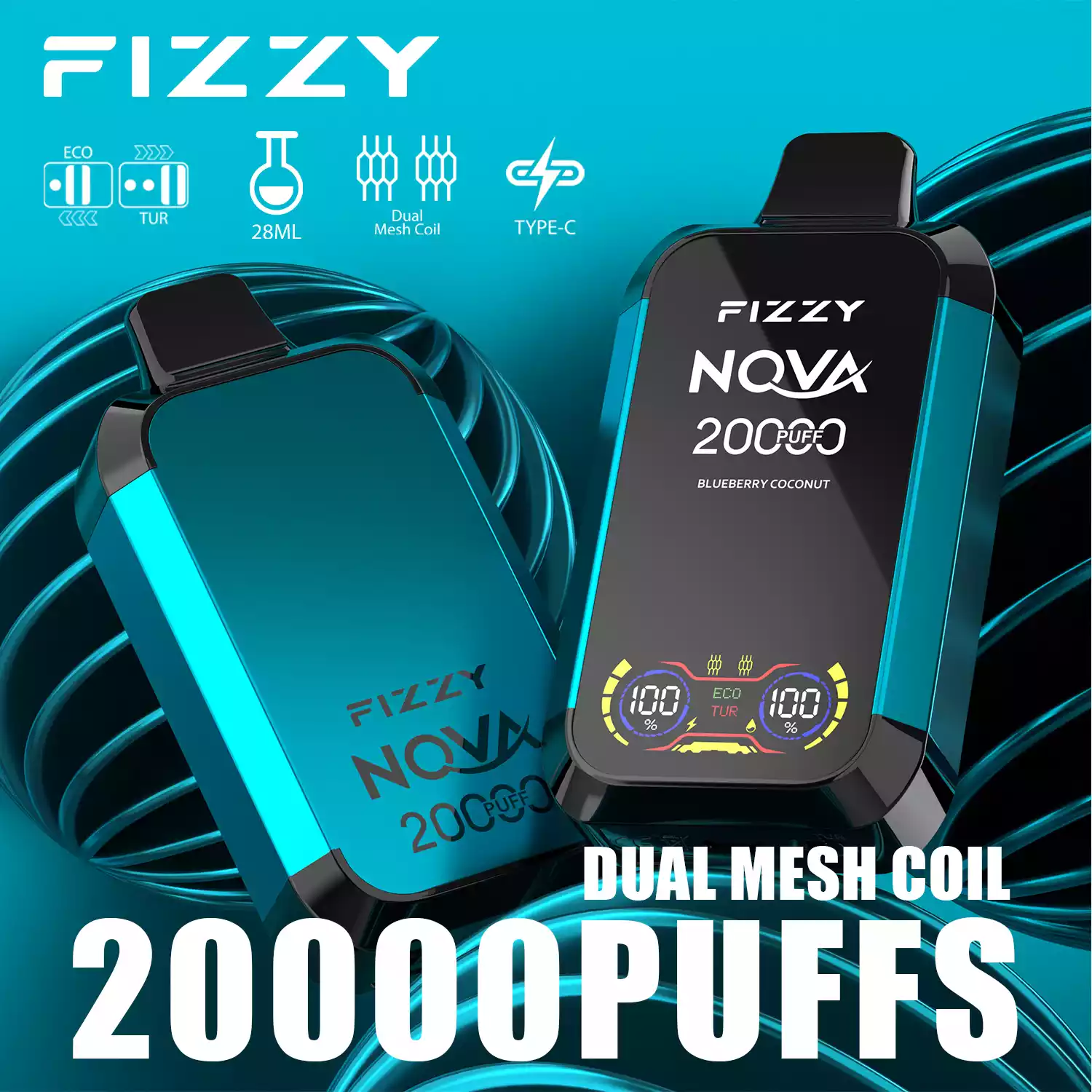 Fizzy Nova 20000 Puffs Langlebiger Dampfgenuss mit Mesh-Coil