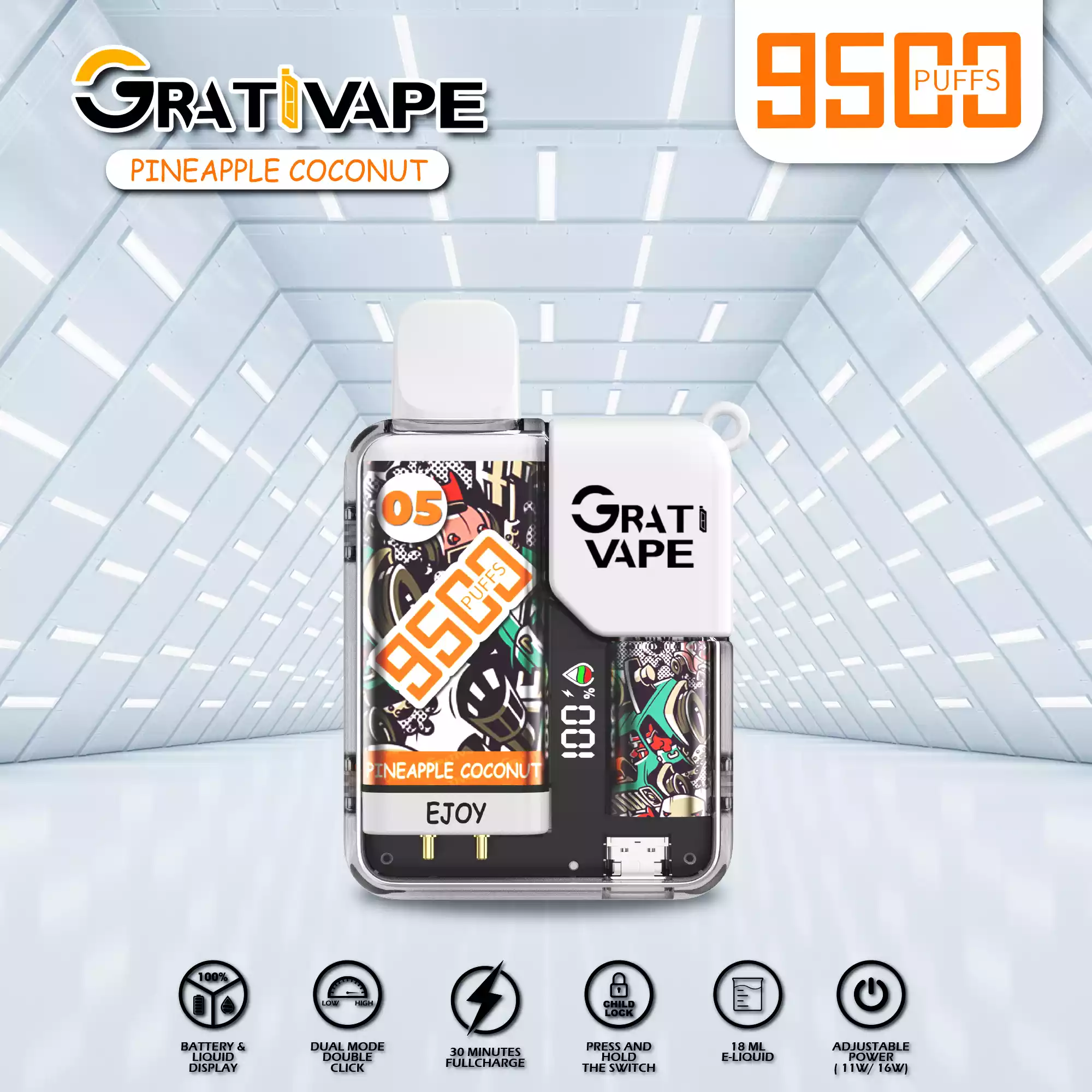 Grativape Ejoy 9500 Puffs Langanhaltender Genuss mit vielfältigen Aromen