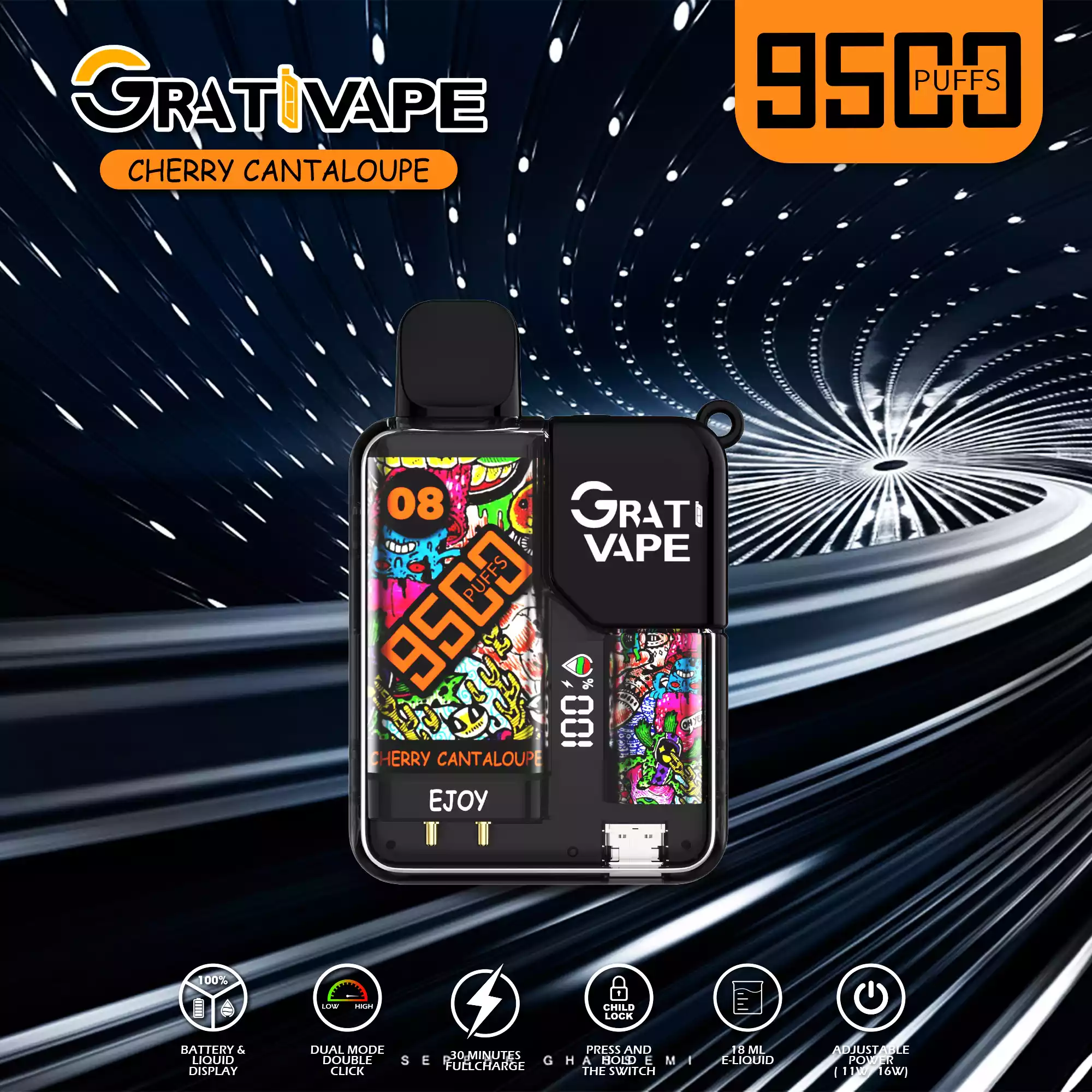 Grativape Ejoy 9500 Puffs Langanhaltender Genuss mit vielfältigen Aromen