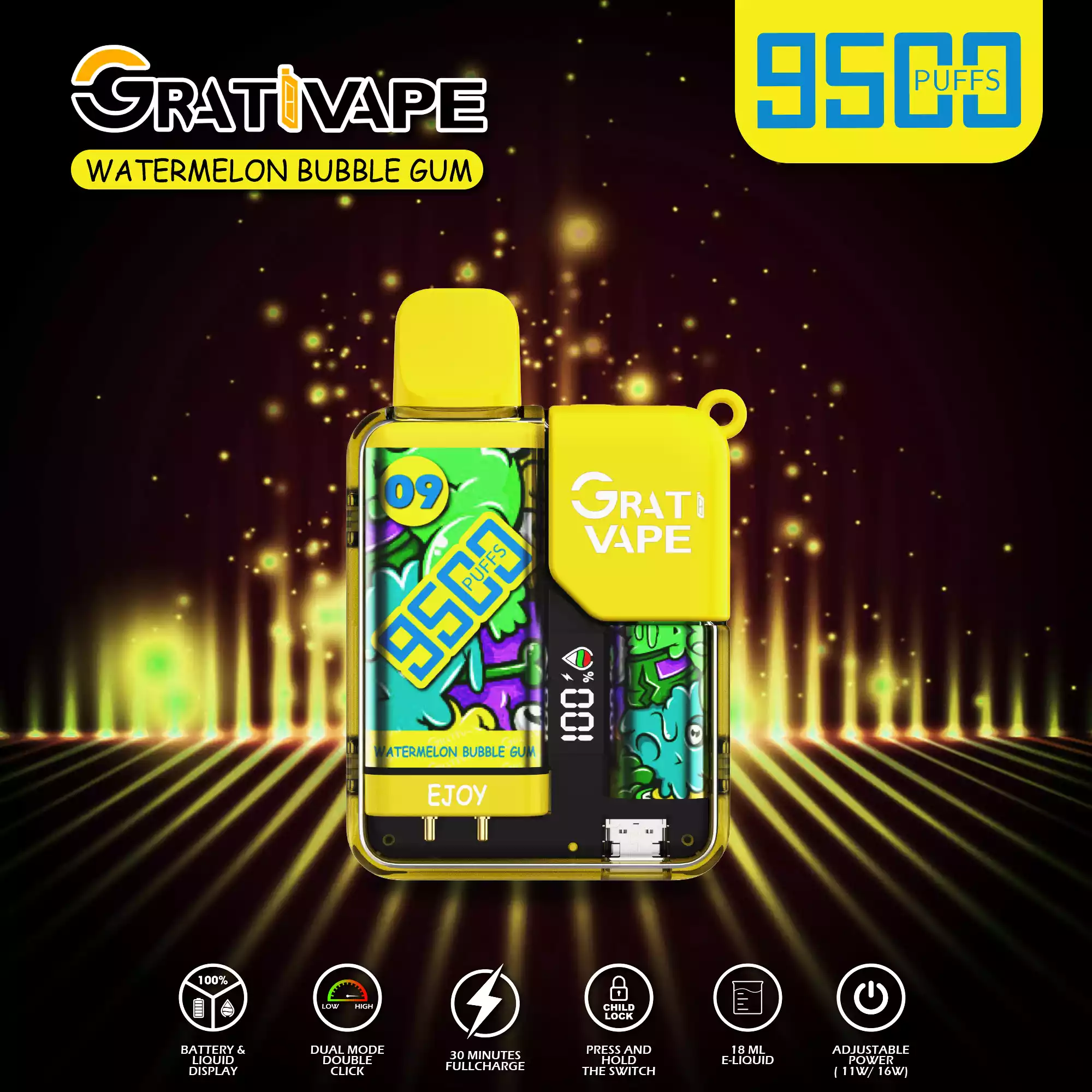 Grativape Ejoy 9500 Puffs Langanhaltender Genuss mit vielfältigen Aromen