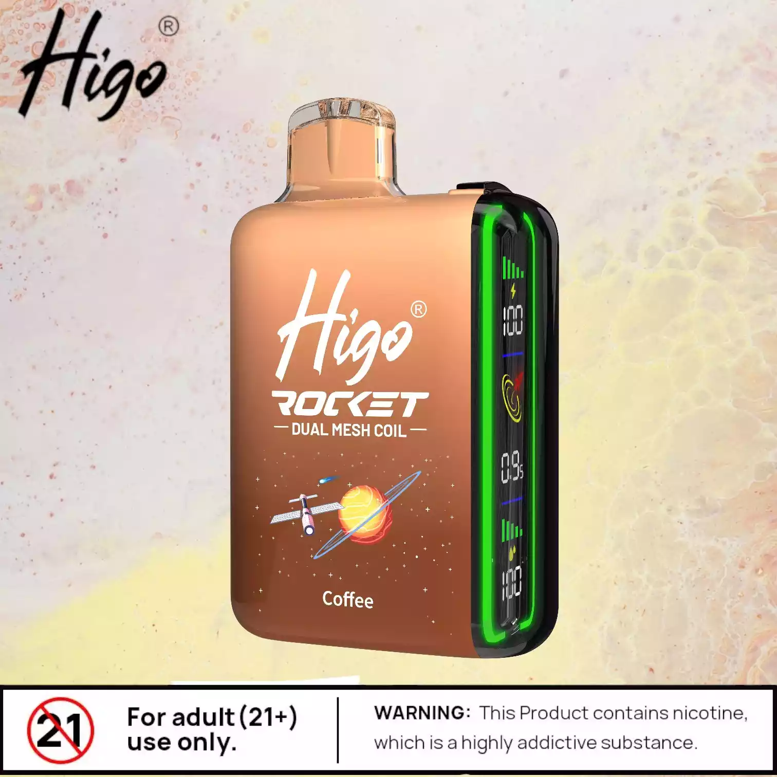 Higo Rocket 20000 Züge E-Zigarette Langanhaltender Genuss & Schnellladung