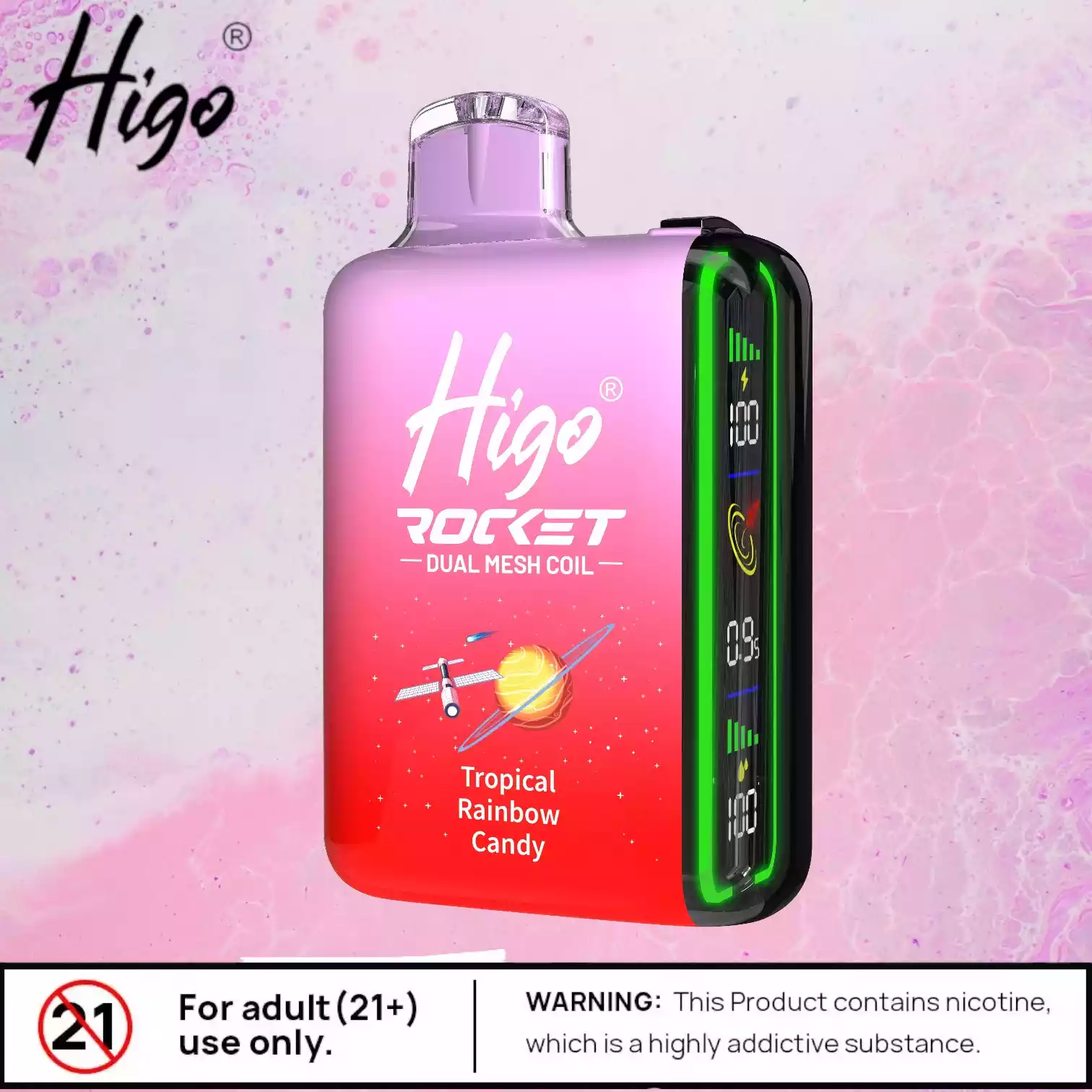 Higo Rocket 20000 Züge E-Zigarette Langanhaltender Genuss & Schnellladung