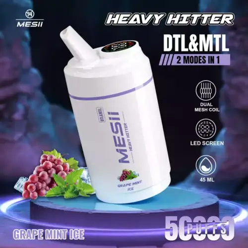 Mesii Shisha Heavy Hitter 50000 Puffs Langanhaltender Genuss mit intensiven Aromen.