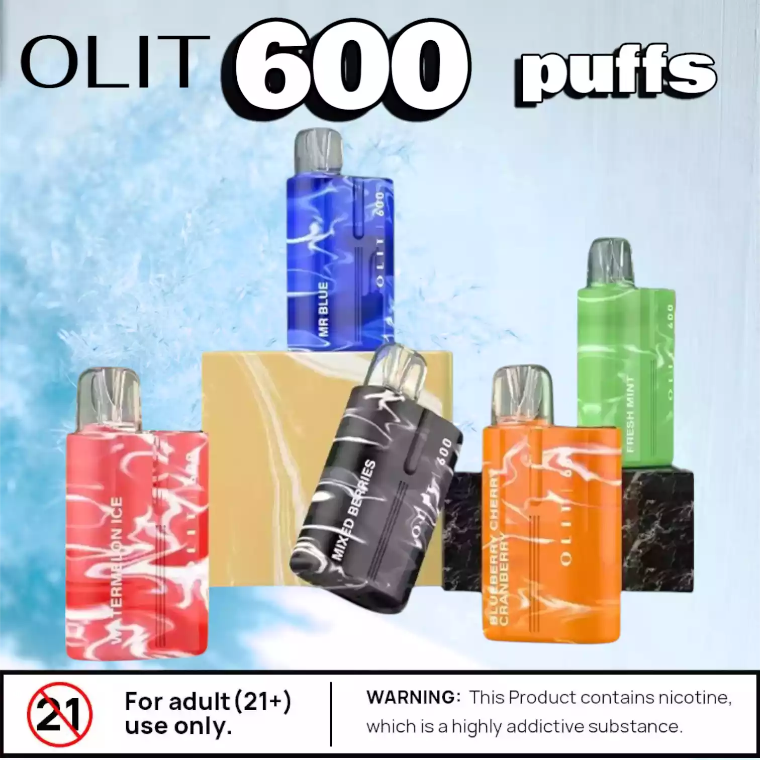OLIT 600 Puffs Kompakte langlebige Einweg-E-Zigarette mit intensiven Aromen