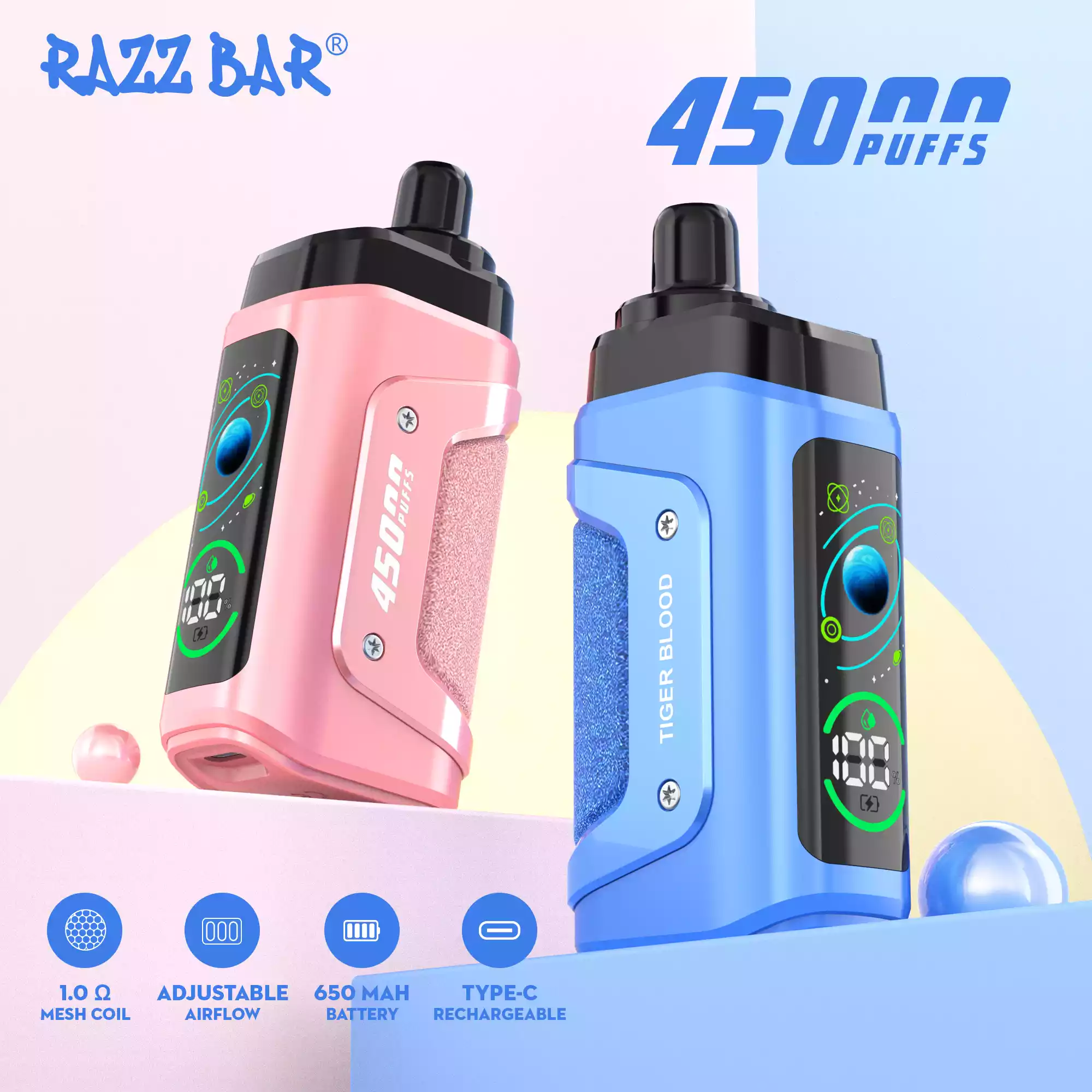 RAZZ BAR 45000 Puffs Einweg-Vape mit USB-C & Mesh-Coil Power