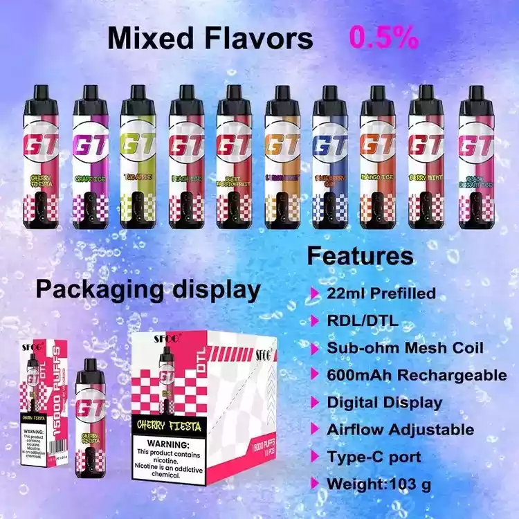 Sfog Gt Bar 15000 Puffs Langanhaltende Einweg-E-Zigarette