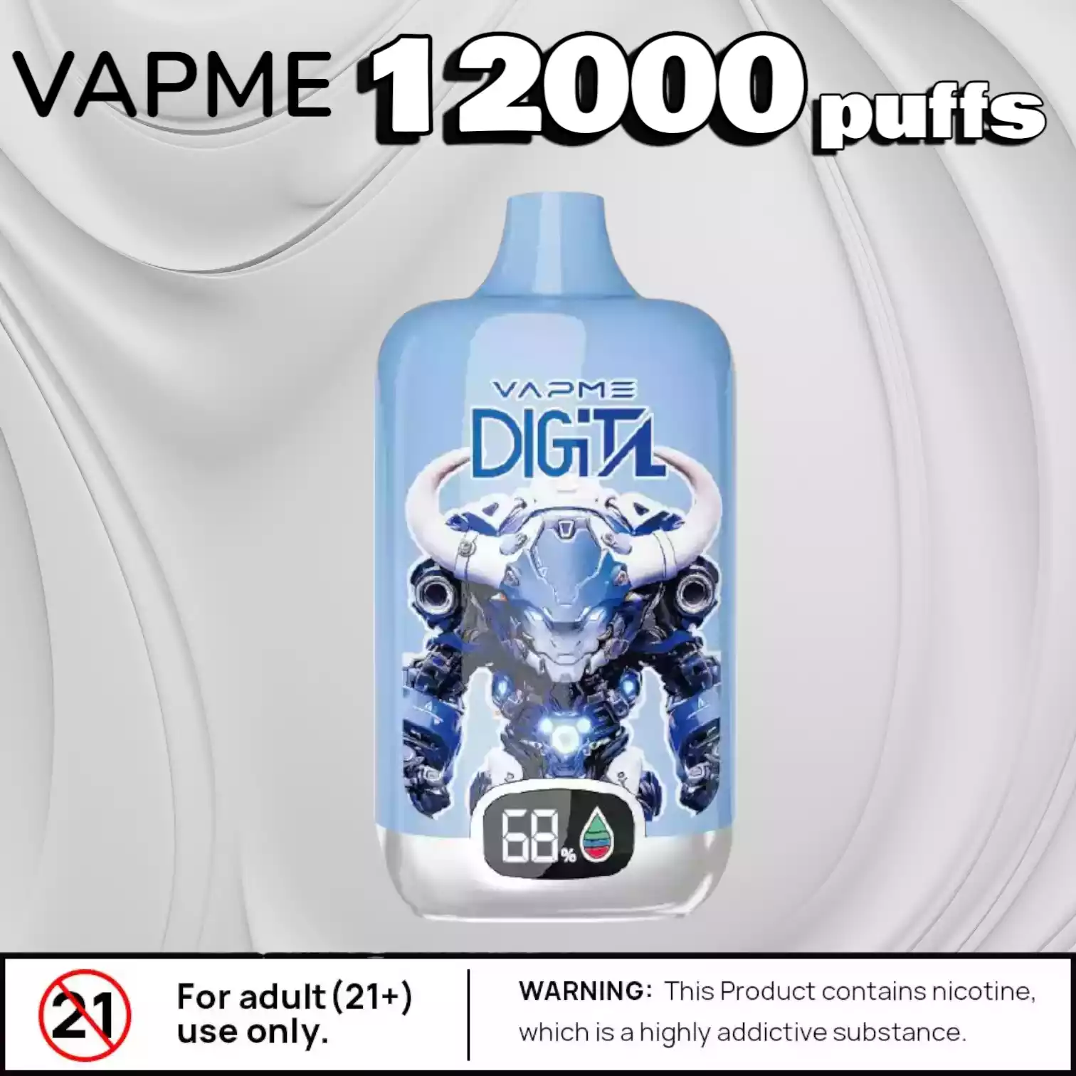 VAPME Digital 12000 Puffs Einweg-Vape mit Display & 20ml Liquid