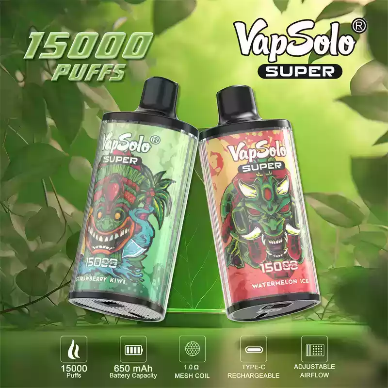 Vapsolo Super 15000 Puffs Langlebiger Genuss mit 25ml Liquid und Mesh-Coil