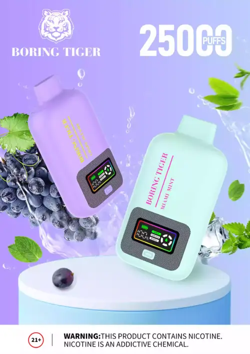 Vasy Boring Tiger 25000 Puffs Langlebige leistungsstarke Einweg E-Zigarette