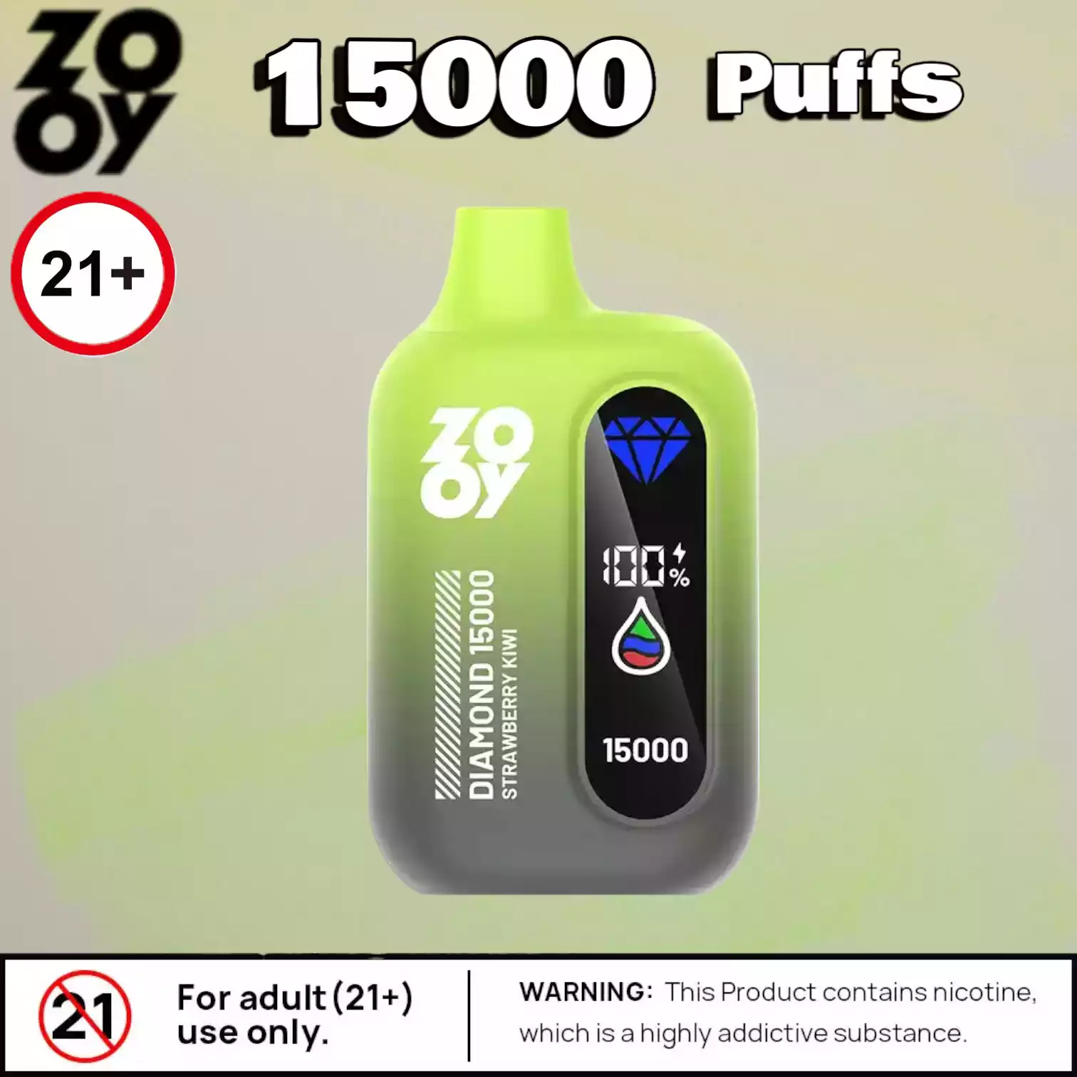 Zooy Diamond 15000 Puffs Mit Display Mesh Coil & Stil