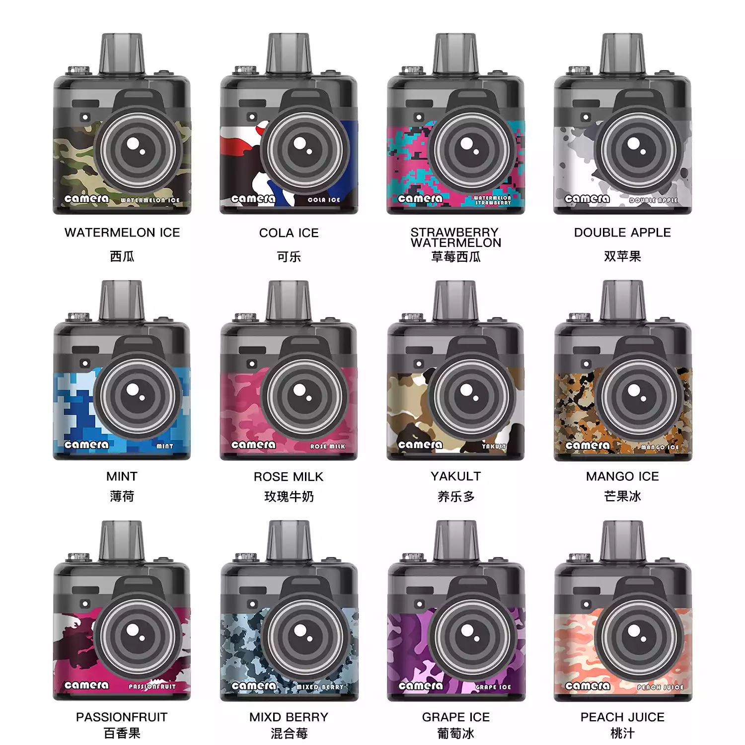 LAVIE Camera 8000 Puffs kompakte vape mit 18ml & usb-c