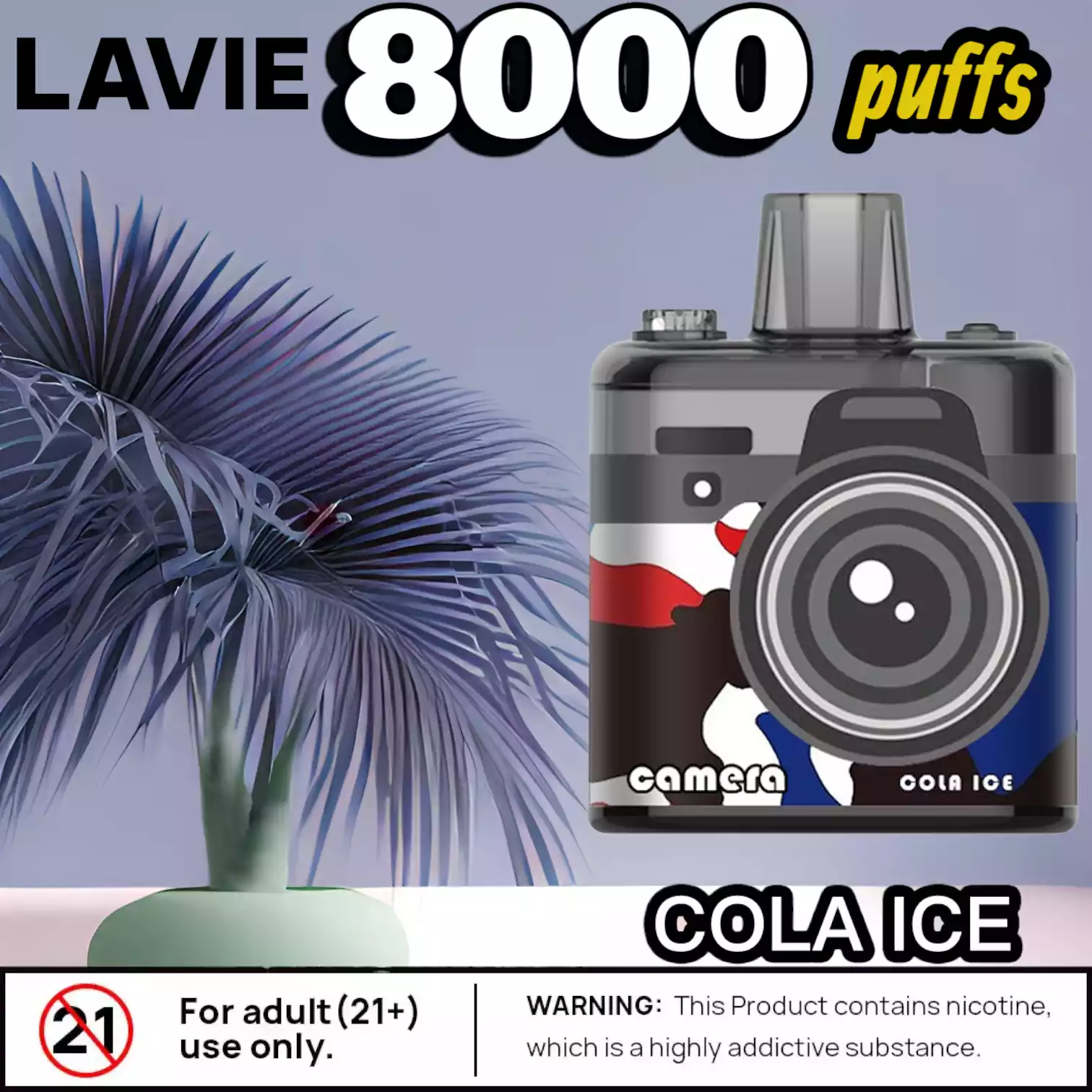 LAVIE Camera 8000 Puffs kompakte vape mit 18ml & usb-c